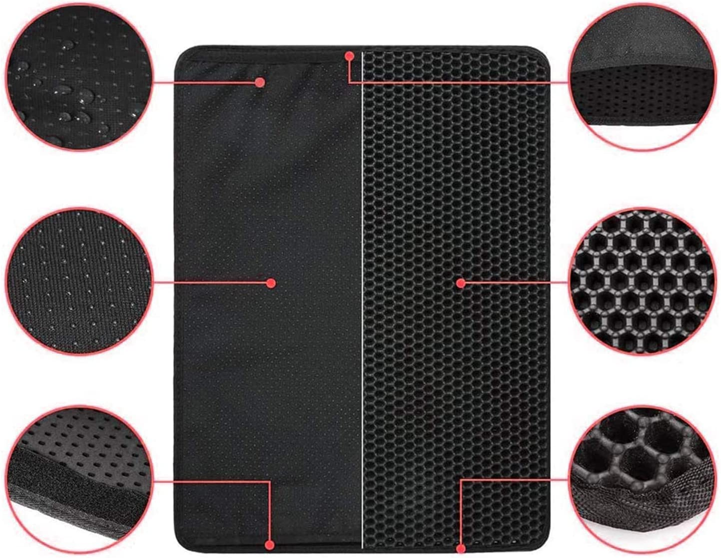 Waterproof Double-Layer Cat Litter Mat Trapper Foldable Pad Pet Rug Home 75 X 55Cm