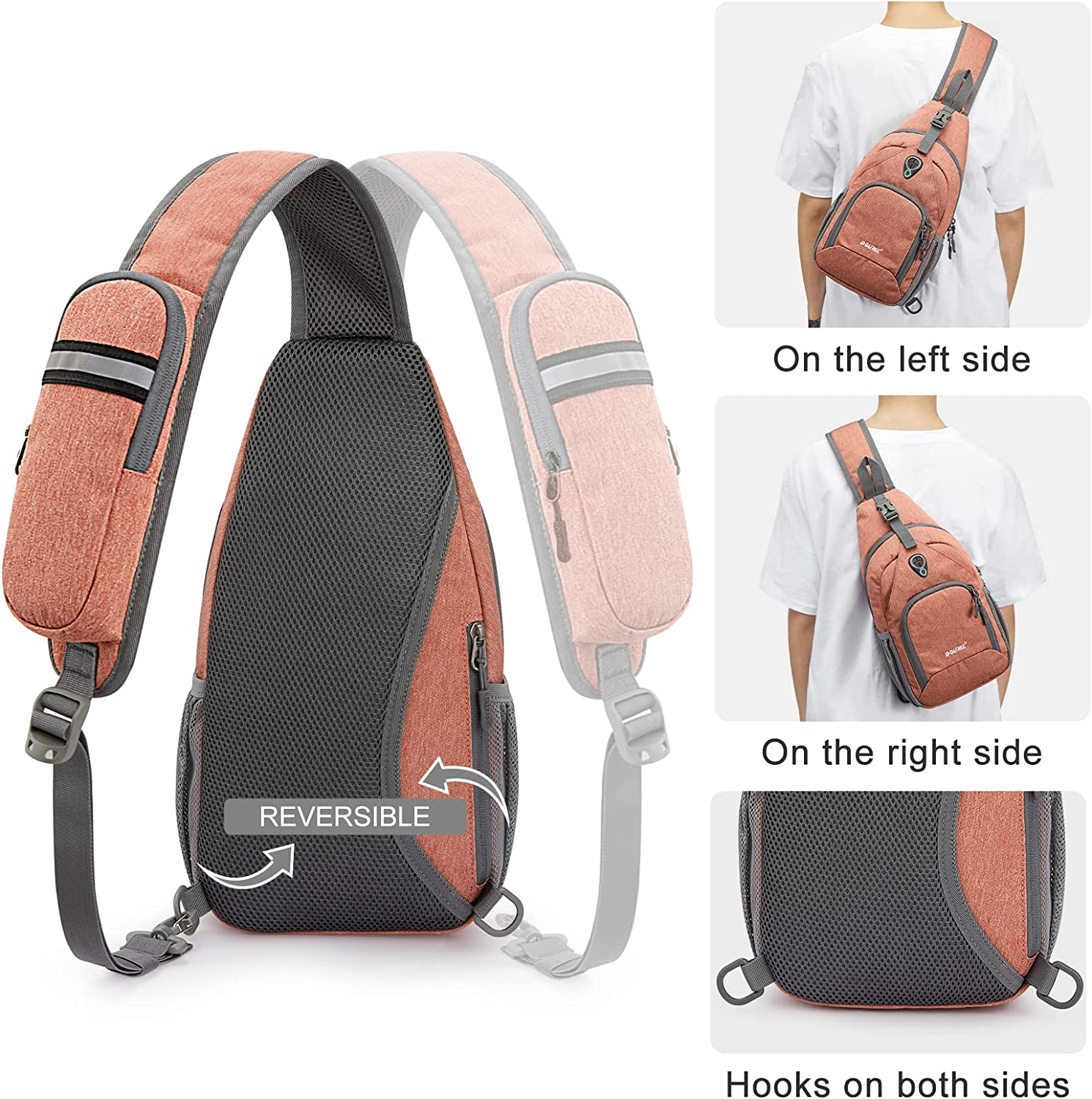 G4Free Sling Backpack Small Sling Bag Crossbody Chest Daypack for Men Women Hiking Travel image number 4