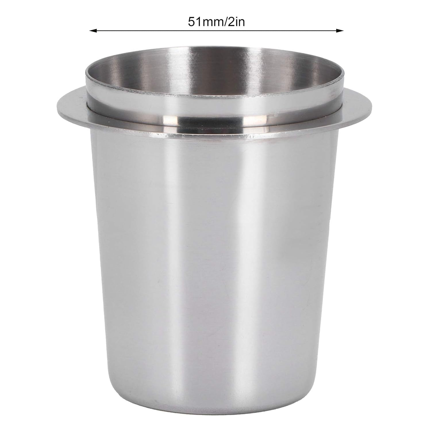 51Mm Stainless Steel Coffee Machine Handle Dosing Cup, Grinder Powder Collector, Ideal for Espresso Machines, Silver, Milk Tea Shops, Homes, Coffee Shops image number 4