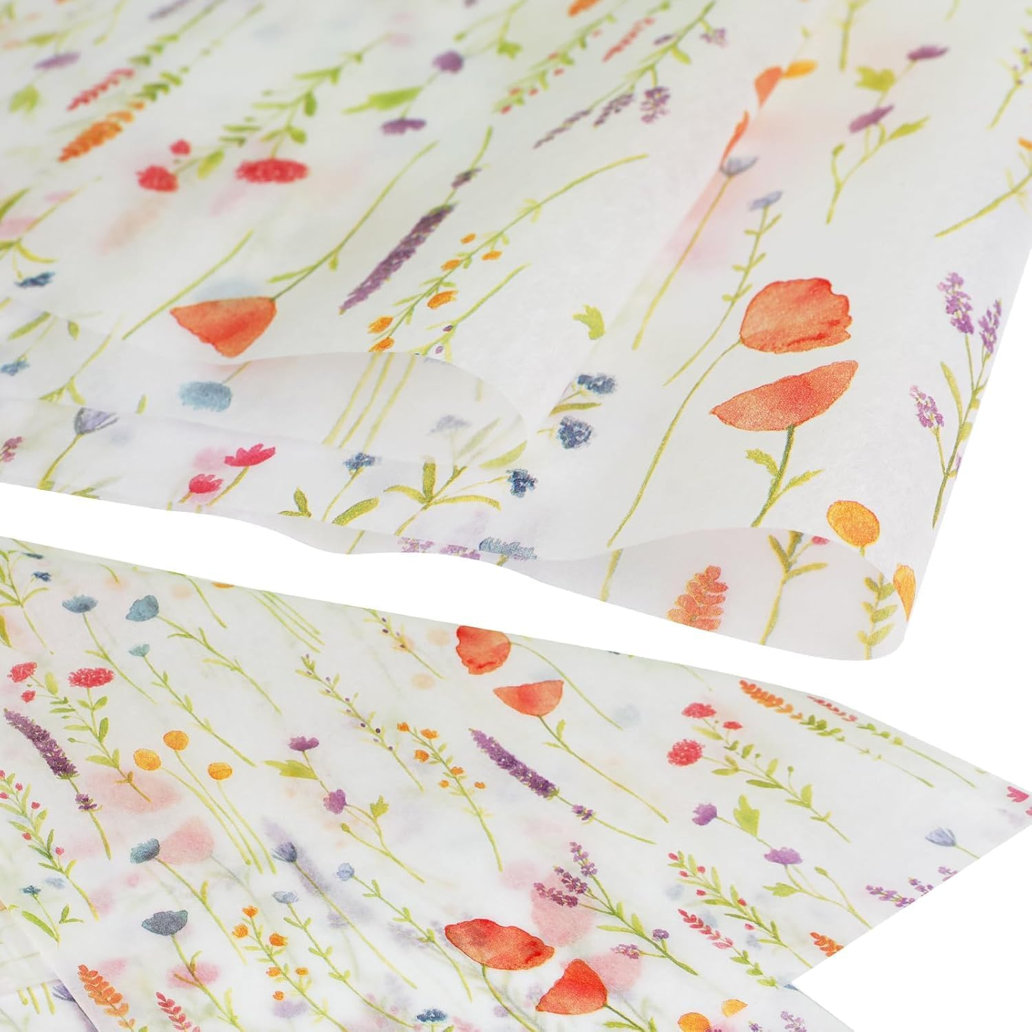 20 Sheets 35 X 50 Cm Lavender Floral Printed Tissue Paper Wrapping, Flower Patterned Tissue Wrapping Paper Bulk for Grils, Her Birthday, Moms Gift Bags Filling Product Wrap image number 6