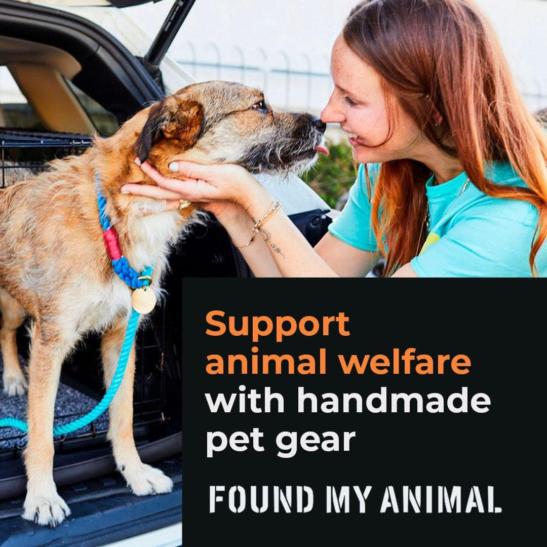 Found My Animal - Teal Ombre Cotton Rope Dog Leash, (Medium) - Heavy Duty Dog Training Leash - Adjustable Solid Brass Lockable Carabineers - Handcrafted Braided Dog Leash Rope - Made in USA image number 3