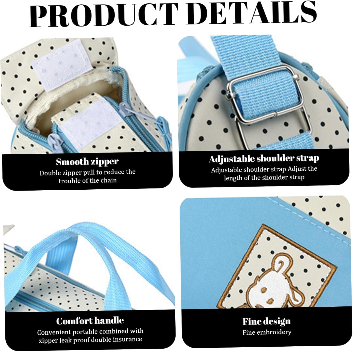 Diaper Bags for Baby, 5PCS Water & Dust Proof Diaper Bag Set with Two Handbags, Bottle Bag, Small Lunch & Mat, Portable Baby for Parents (Pink) image number 5