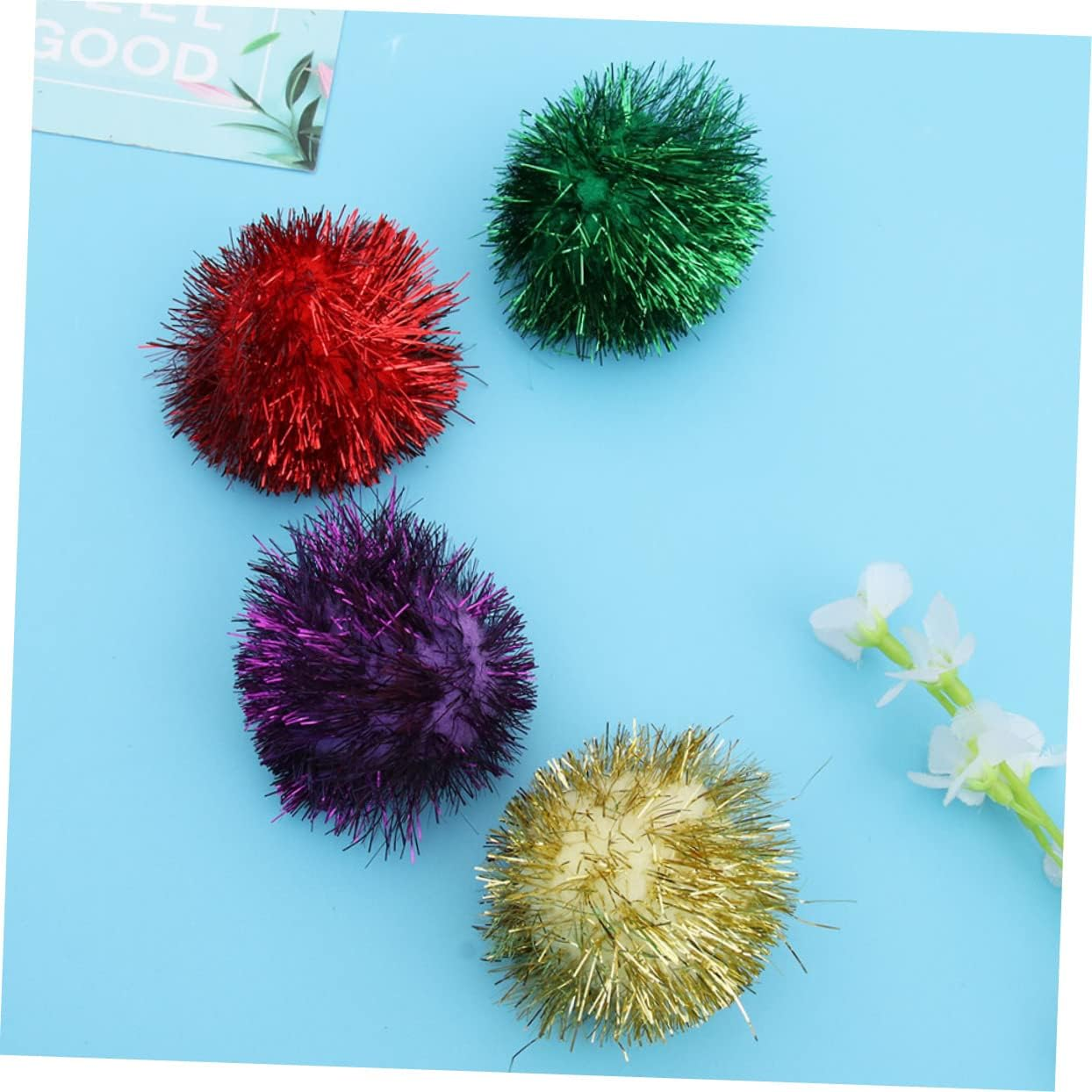 Abaodam 20Pcs Sparkle Ball Cat Toy Funny Cat Toys Interactive Playthings for Pet Supplies for Enrichment Playtime image number 4