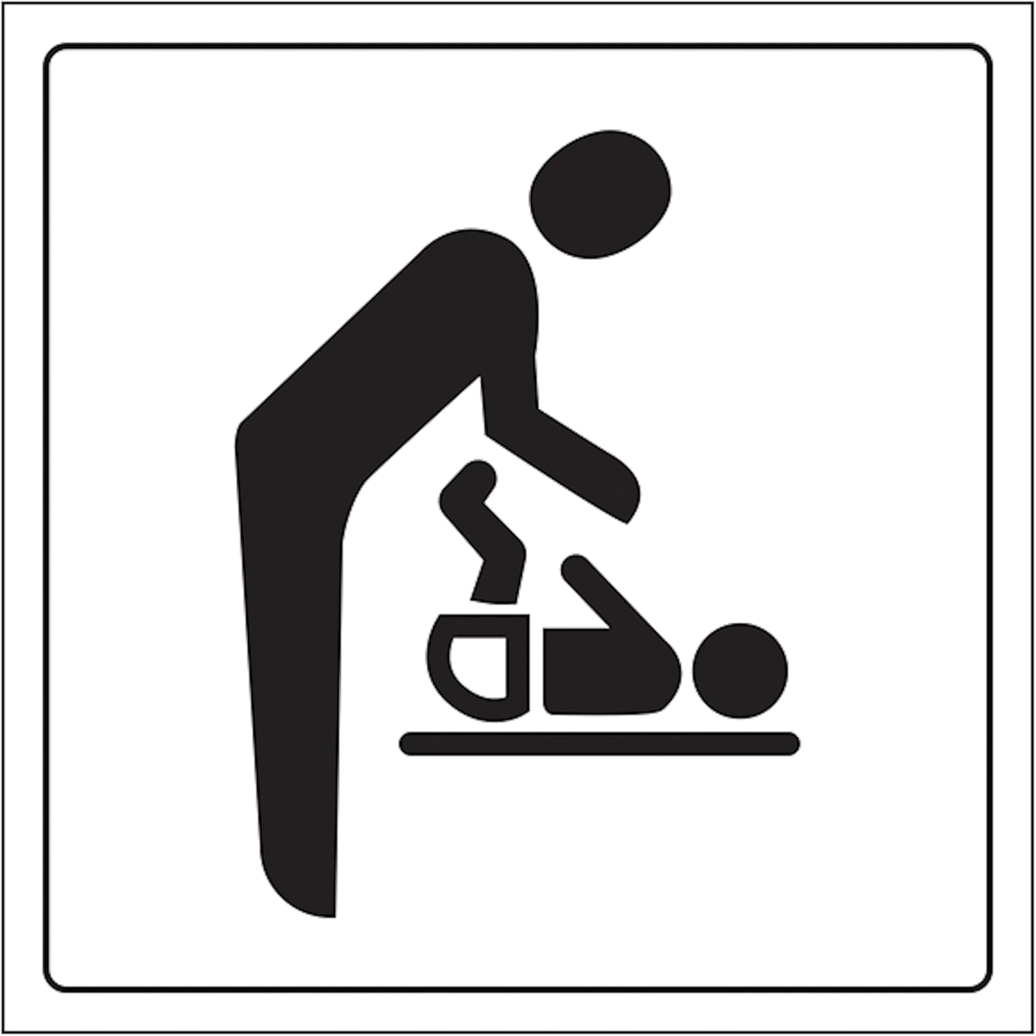 V Safety Baby Changing Symbol 200 X 200 Mm - 2Mm Super-Tough Rigid Plastic Safety Sign image number 3