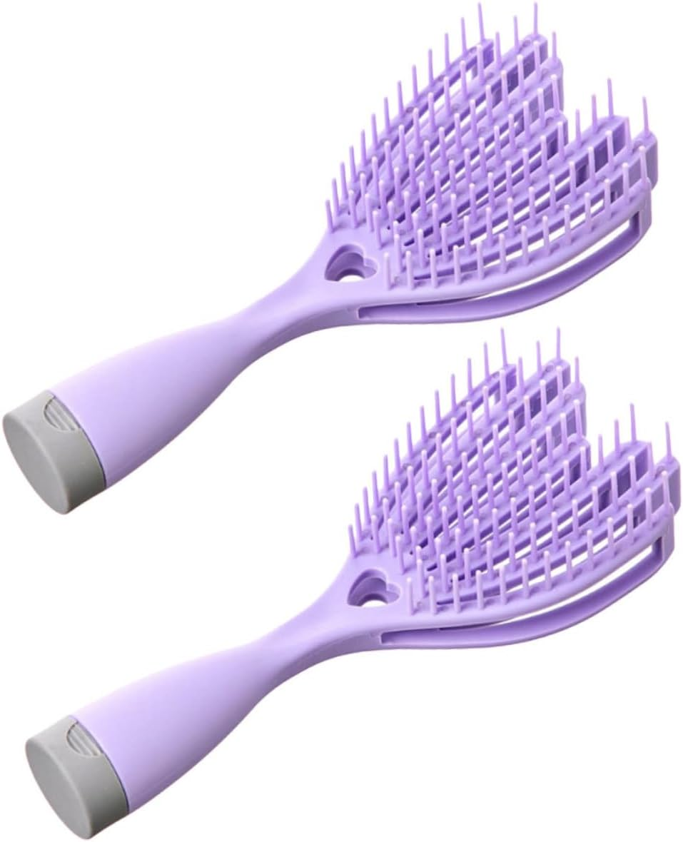 NULYLU 2Pcs Massage Comb for Women Wet Hair Brush Curly Hair Brush Detangler Hairbrush Builtin Mirror Storage