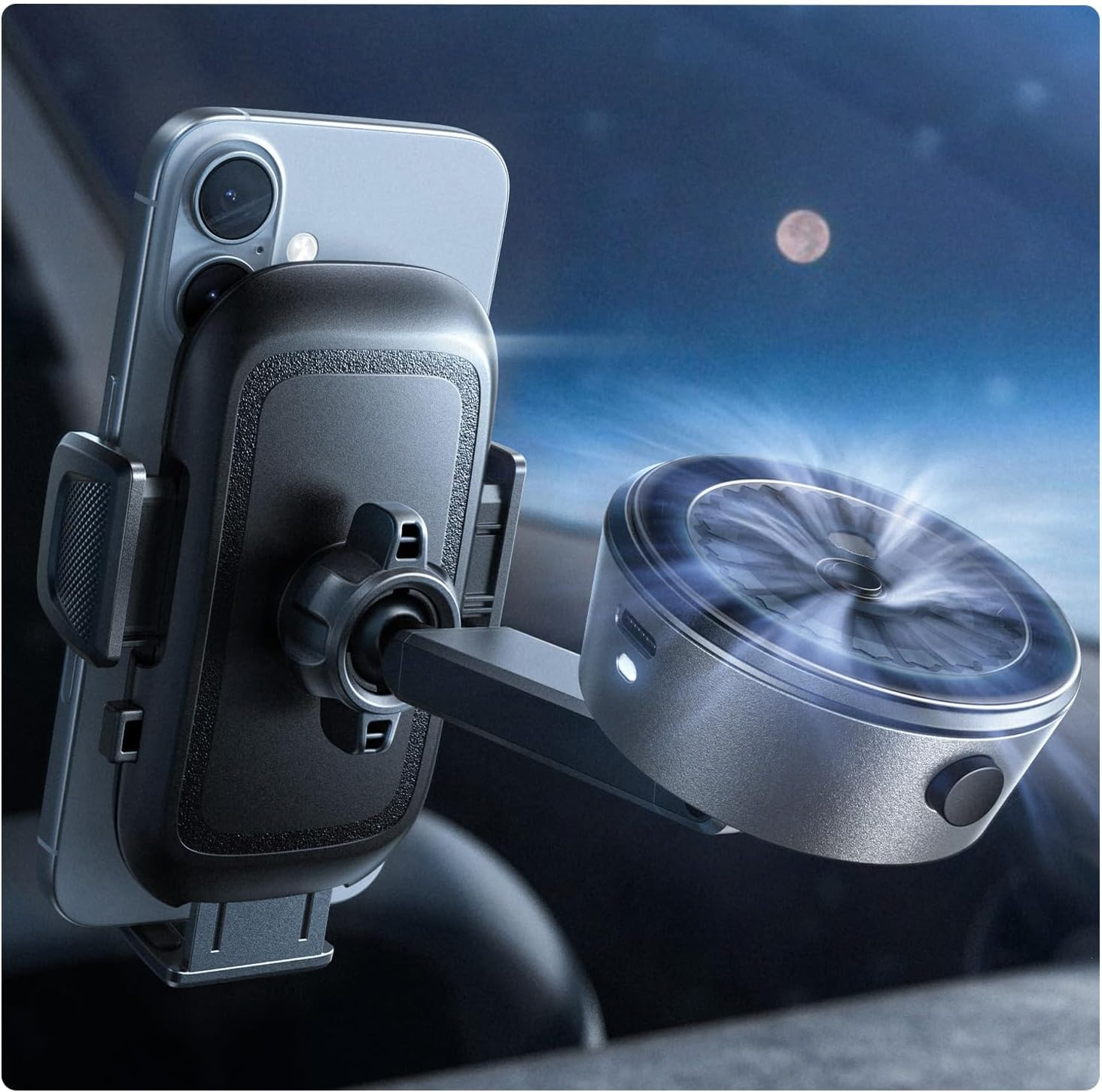 LISEN Car Phone Holder Mount,Electric Suction Cup Phone Mount,0% Incident Security Monitor ＆ 0.1S Operation ＆ Fit Any Angle,Any Position for Iphone Android and All Smartphones,All Thick Case image number 6