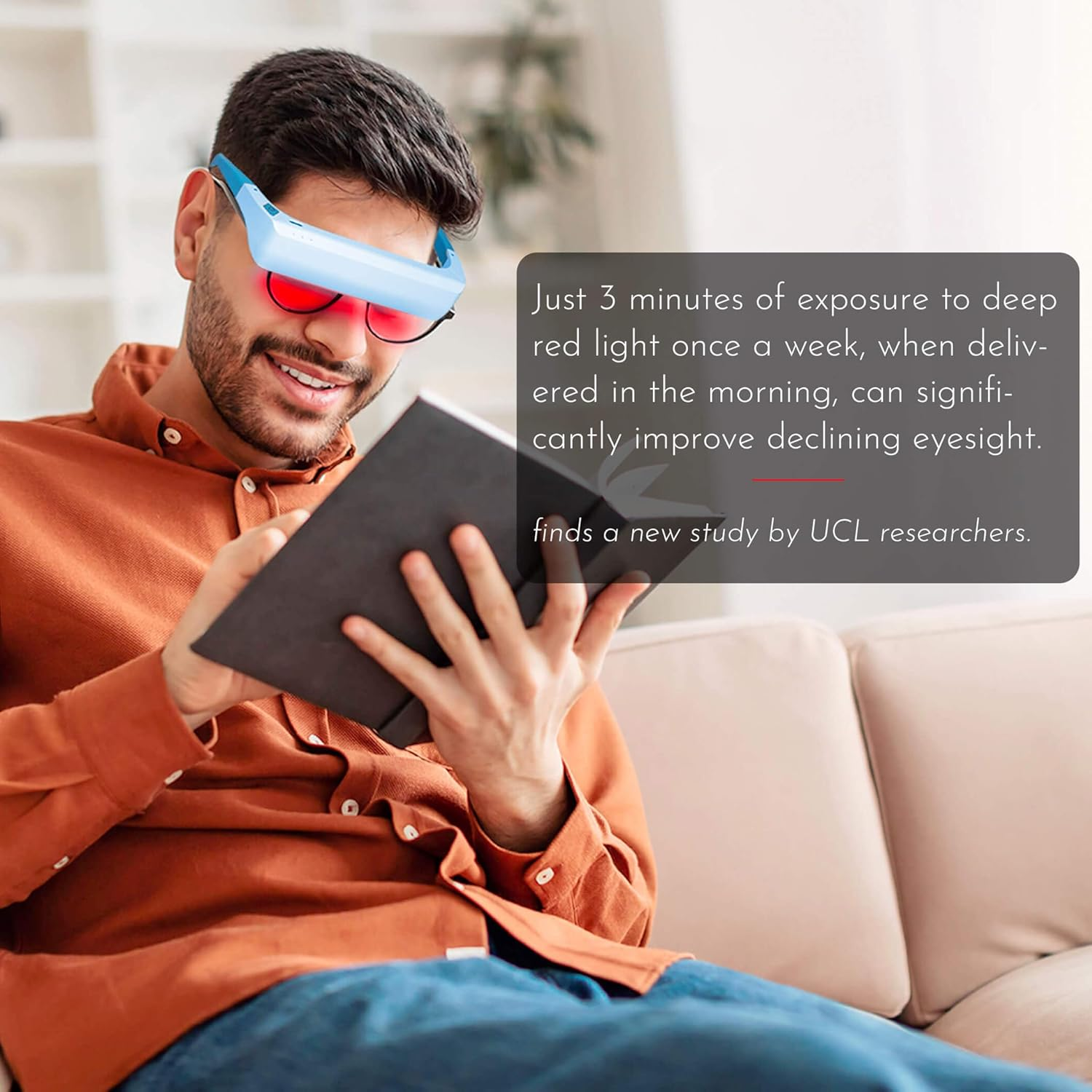 Red Light Therapy Glasses for Vision Improvement & Eye Health, 670Nm Wearable Light Therapy Glasses - Helps Improve Eyesight, Reduce Eye Strain, Enhance Sleep (Red Light) image number 1