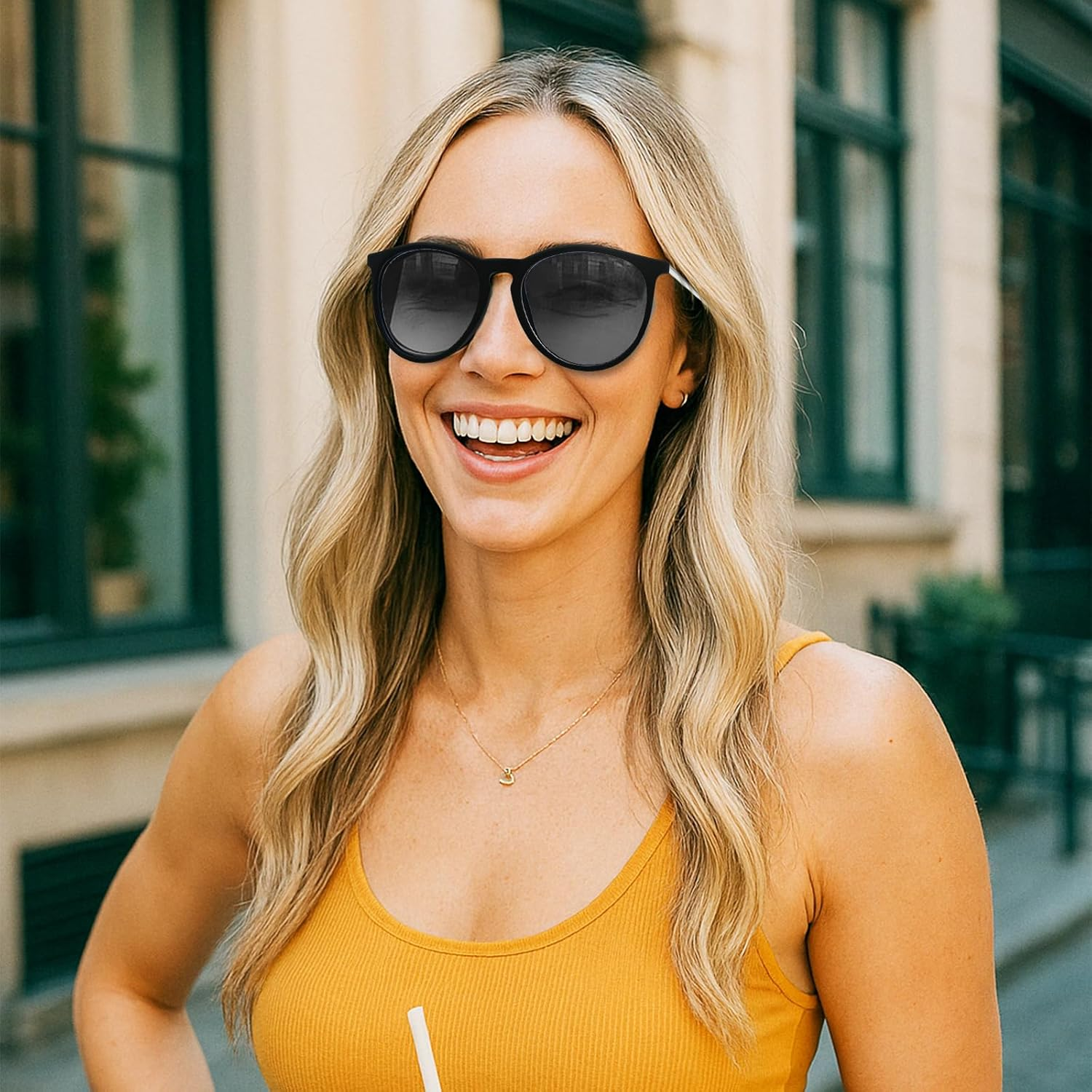 Perkanion Polarised Sunglasses Womens Vintage Cat Eye round Sunglasses for Ladies UV400 Protection for Driving Travel image number 2