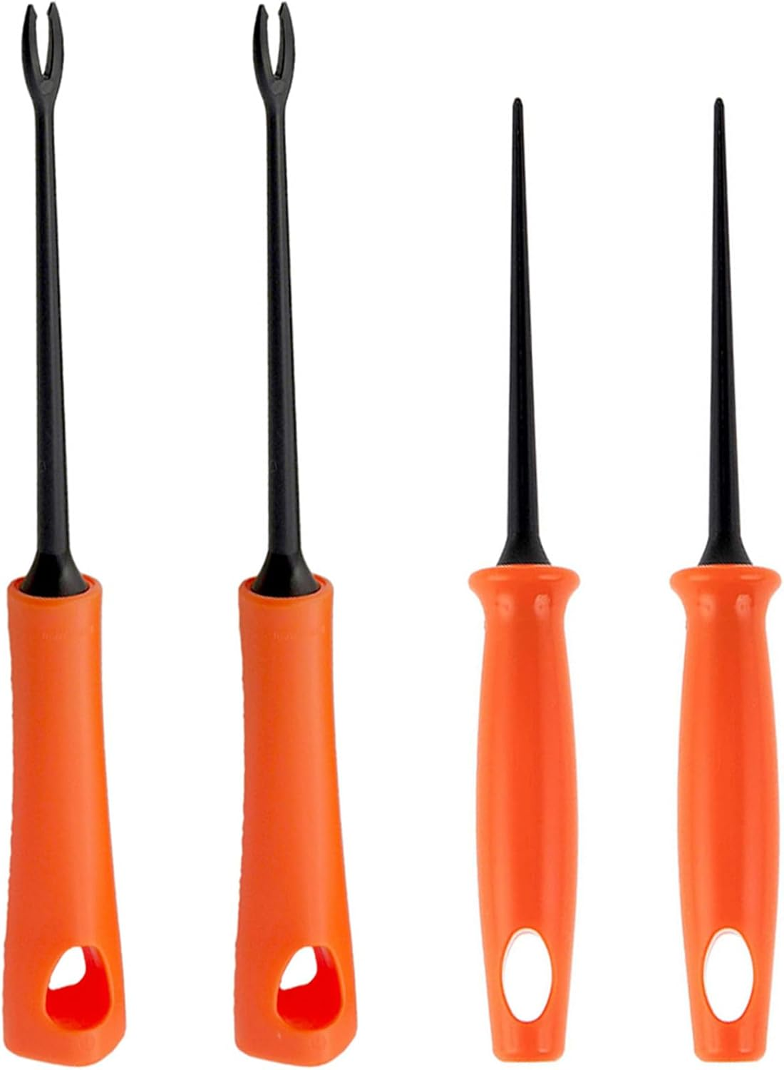 Shimomura Takoyaki Pick Fork, Set of 4, Made in Japan, Dishwasher Safe, Resin, Scratch Resistant, Tip Floats, Easy to Return, Fondue Ahijo, Orange, Tsubamesanjo 45621 image number 1