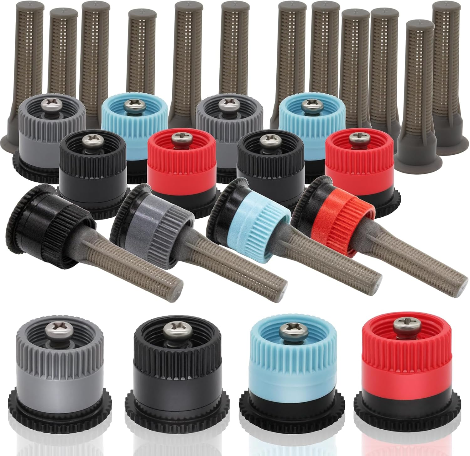 16Pcs Variable Arc Nozzle Replacement Pop up Sprinkler Heads for Hunter, Rainbird, Adjustable Irrigation Nozzle High Efficiency Orbit Pop-Up Sprinkler Heads for Garden Lawn (6AN, 10AN, 15AN, 17AN) image number 3