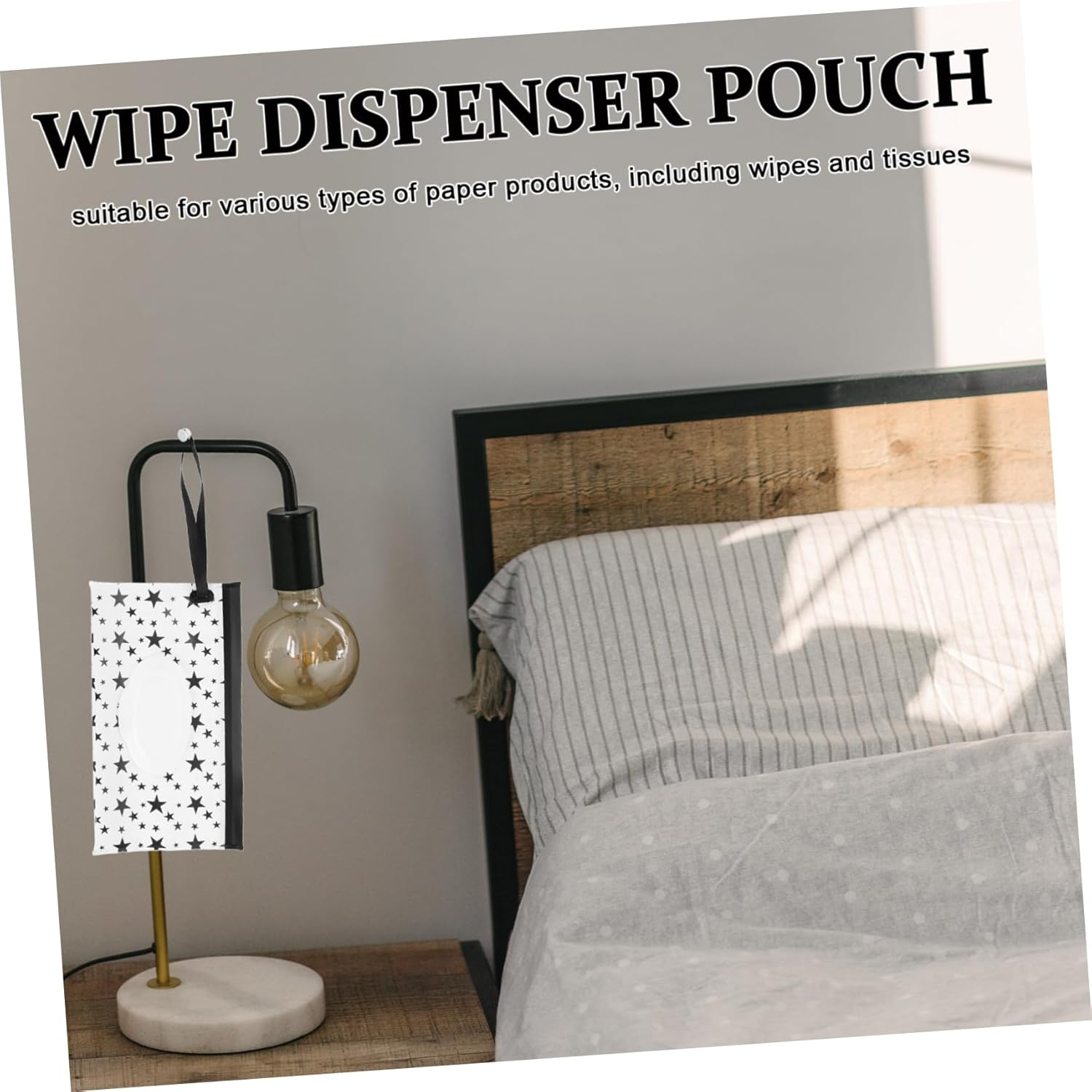 2Pcs Elegant Wipe Dispenser Bag Portable Tissue Holder Flip Lid for Home Go image number 5