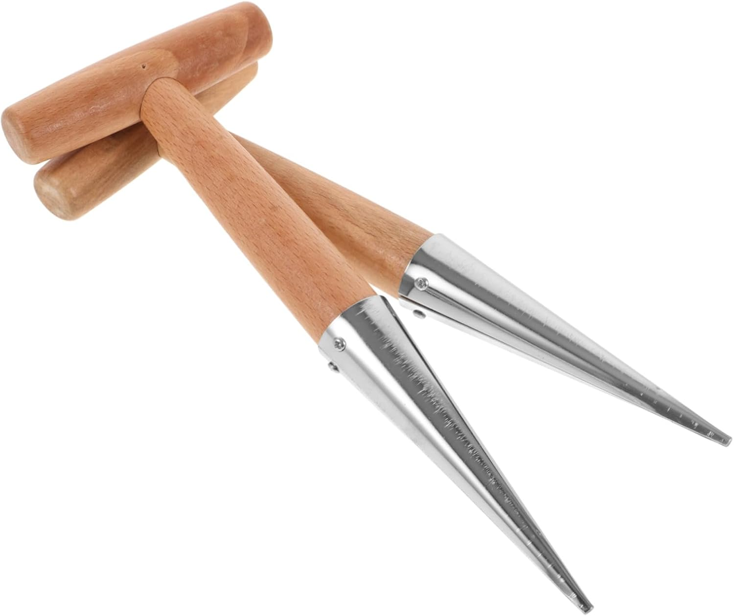 Operitacx 2Pcs Garden Planting Dibber with Handle for Precise Hole Punching Safe Polished Surface for Succulent and Vegetable Cultivation Easy Transplanting Tool for Gardeners image number 2
