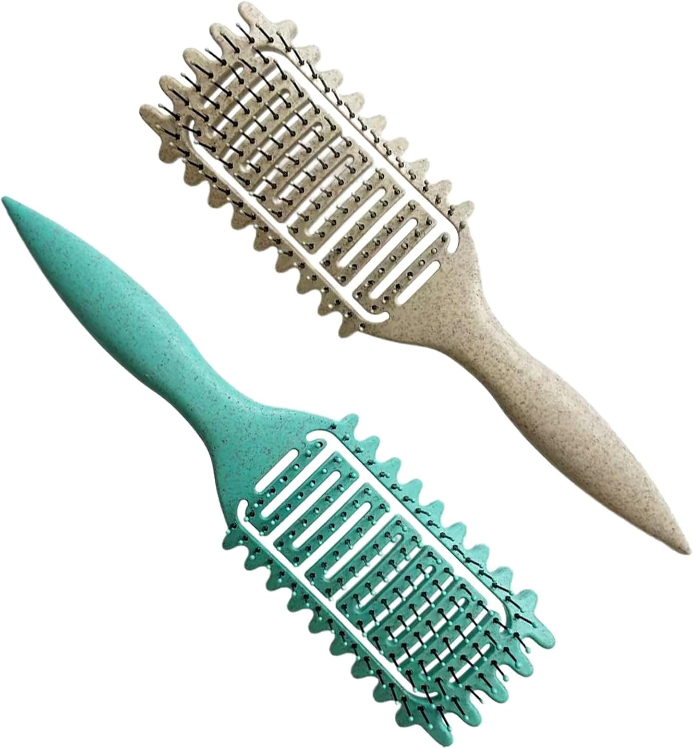 Curls Hair Brush, Curly Hair Brush, Brush for Curls & Curl Defining Brush, Hair Brush for Curls without Pulling, Curling Brush for Thick/Thin Hair - Green & Beige image number 5