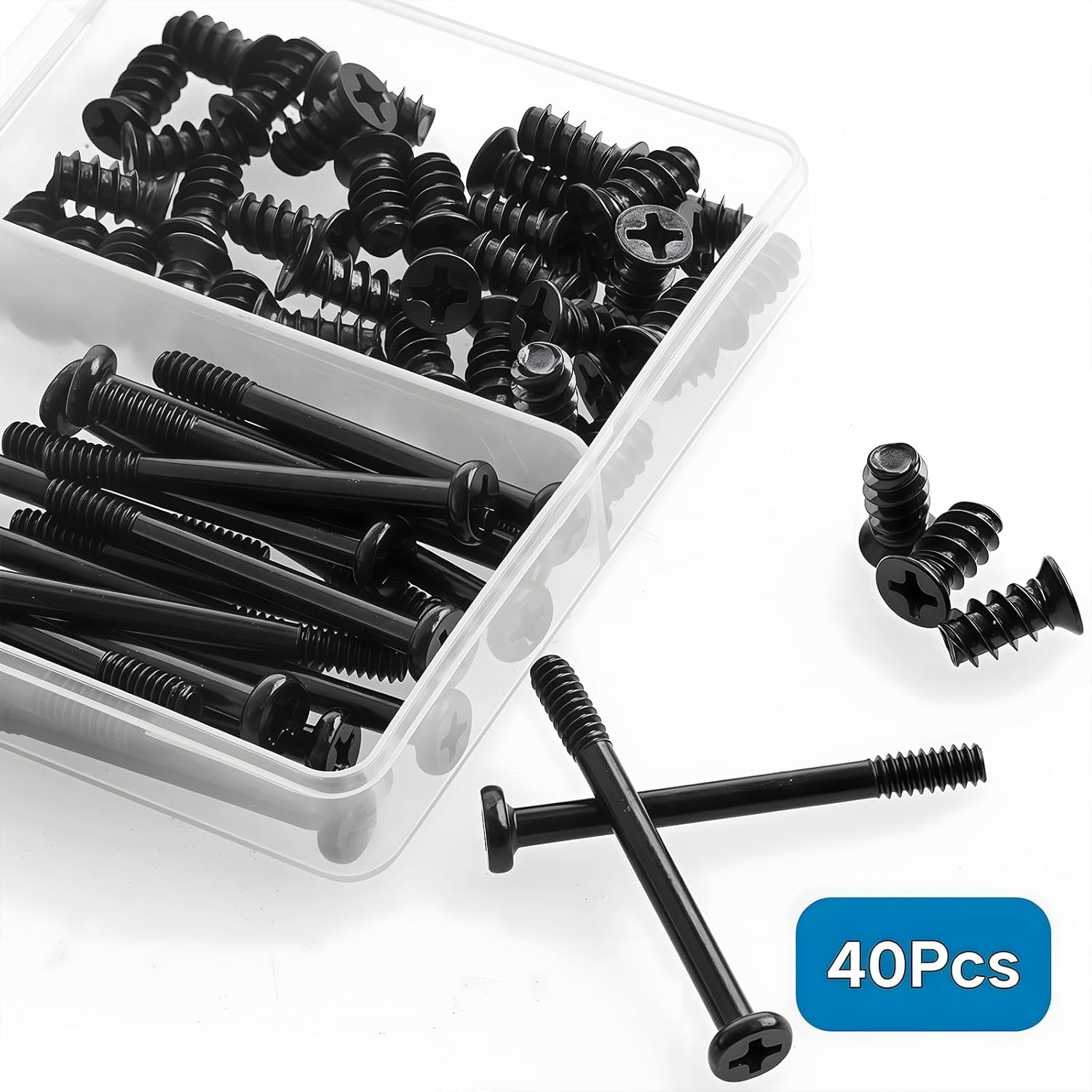 Zmbroll 60Pcs Black PC Computer Case Cooling Fan Mount Screws UNC 6-32X35Mm Fan Long Screw and PC Case Fan Screws M5X10Mm Radiator Water Cooling Screw for Computer Case Fan Mount image number 2