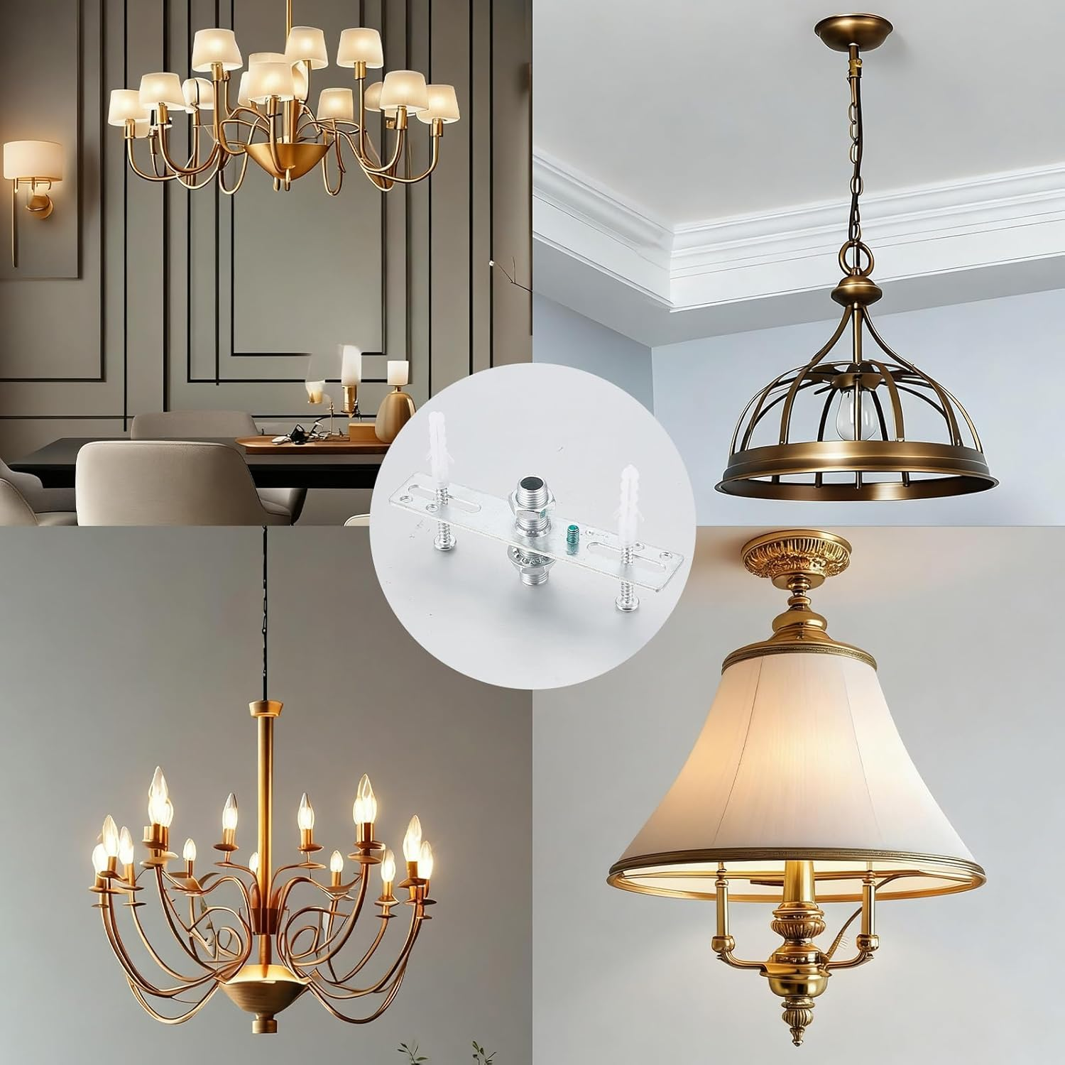 NICENEEDED Set of 4 4 Inch Light Mounting Bracket Kit Crossbar Kit for Ceiling Lighting Fixtures Universal Light Cross Beam Mounting Bracket image number 4