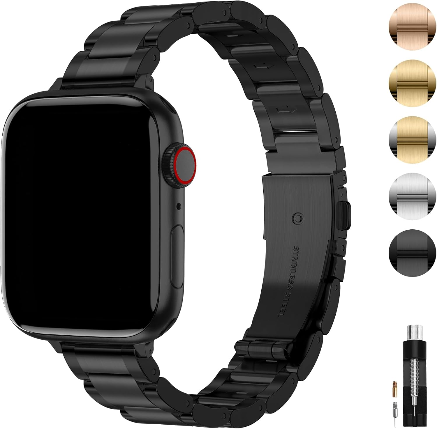 Wutwuk Compatible with Apple Watch Band 42Mm(Series 11/10) 40Mm 41Mm 38Mm Women'S Adjustable Stainless Steel Band for Iwatch 11 10 9 8 7 6 5 4 3 2 1 SE Women