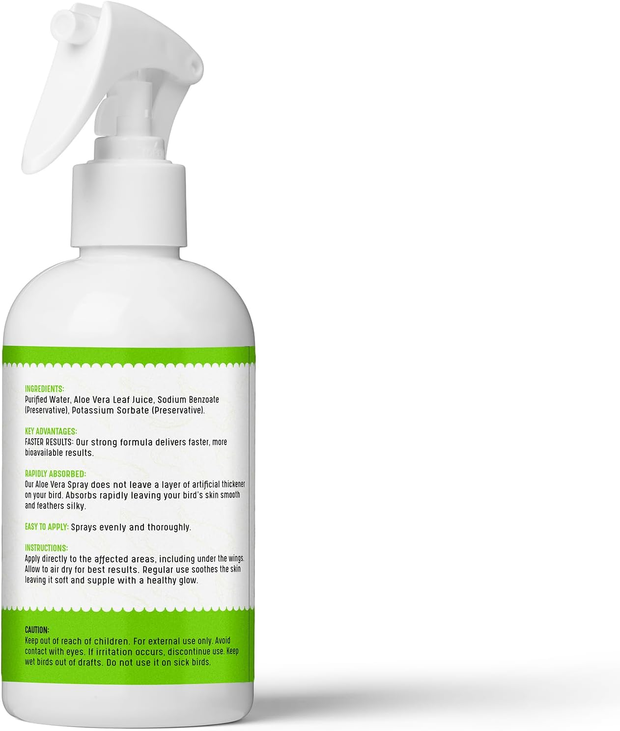 Unruffledrx Aloe Vera Bird Bath Spray for Daily Care & Skin Health 8 Fl Oz - Soothe, Soften, and Protect Your Bird image number 3