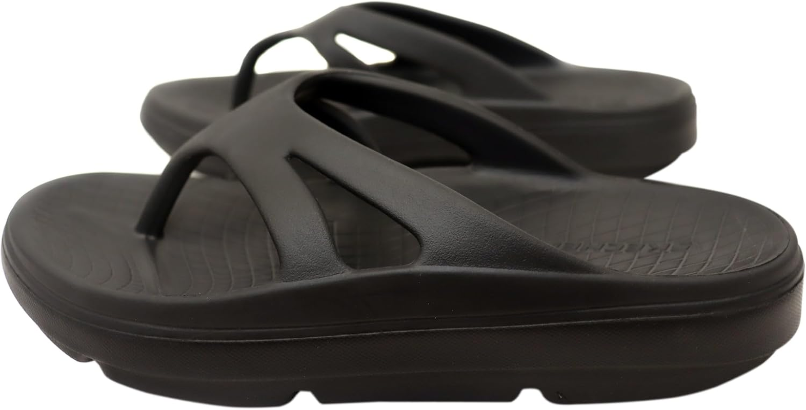 Skechers Men'S Relaxed Fit Relay - Re-Bounce Sandal, 3 Point Thong - Black, US 10