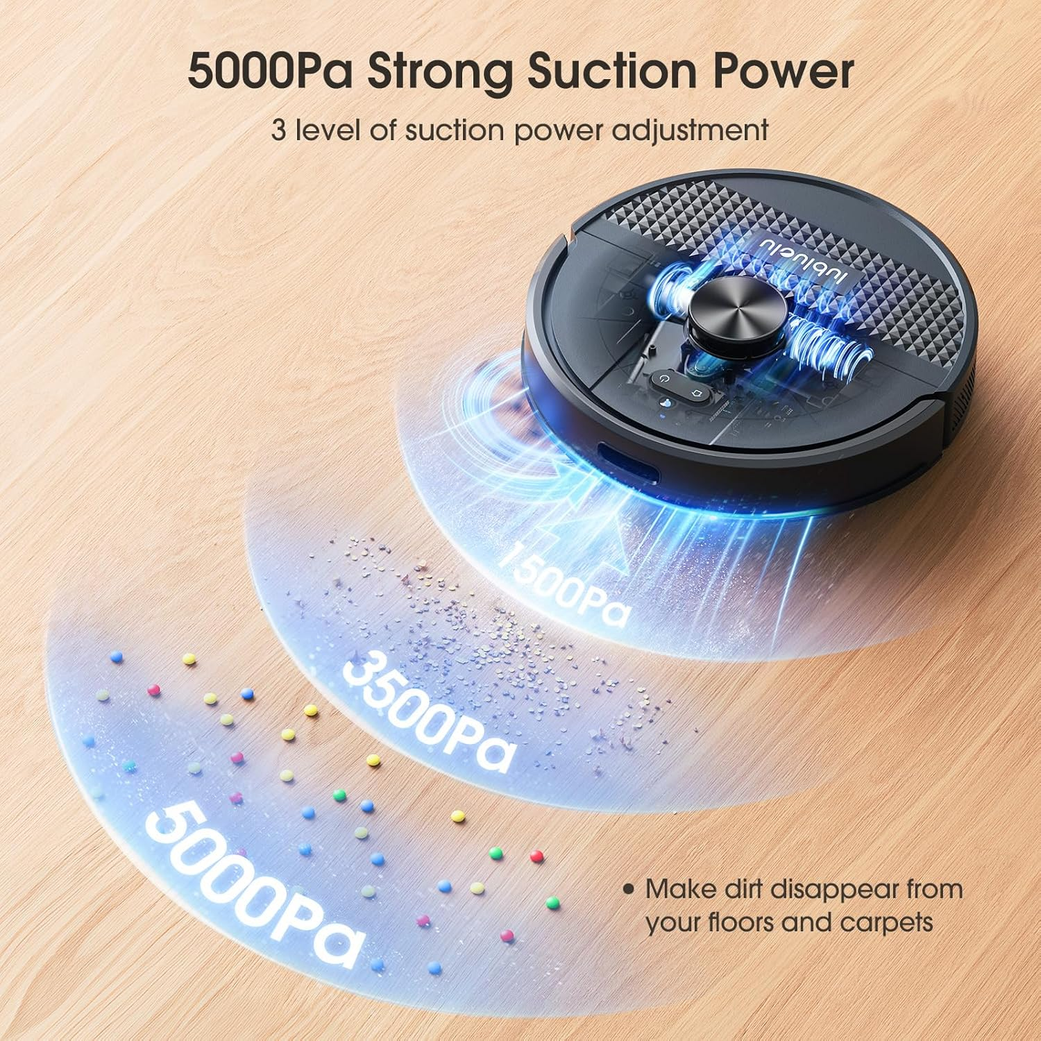 Lubluelu Robot Vacuum 4500Pa,3-In-1 Robot Vacuum and Mop,Lidar Navigation,5 Editable Mapping,24 No-Go Zones,54Db,App/Alexa,Robot Vacuum Cleaner SL68 for Hair,Hard Floor,Carpet image number 1