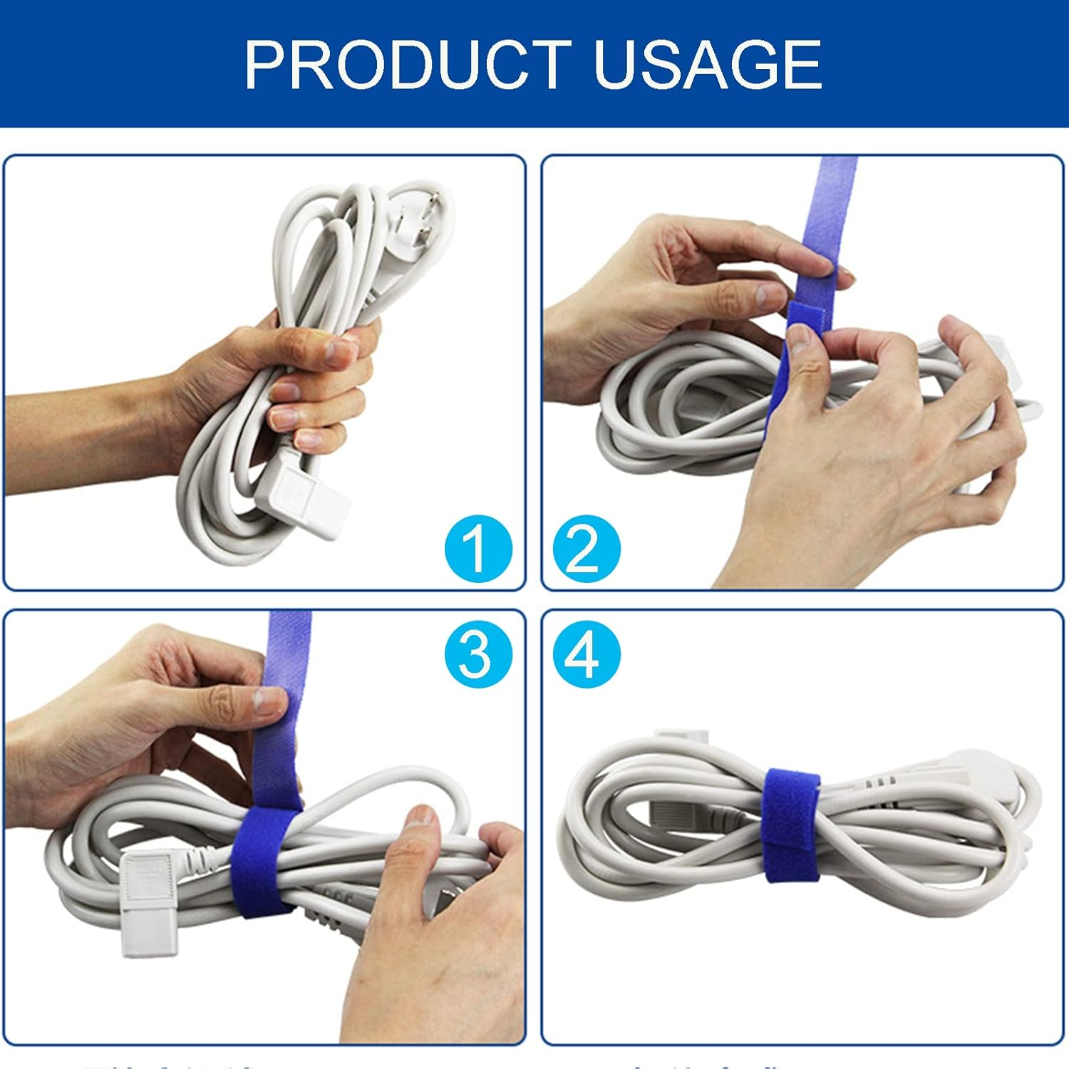 Acbbmns 10M/32.8Ft Nylon Cable Ties, 5 Colors 12.5Mm Width, Self Adhesive Cable Wire Straps, Fastening Wire Organizer Cable Management for Managing Wires & Organizing Cords image number 4