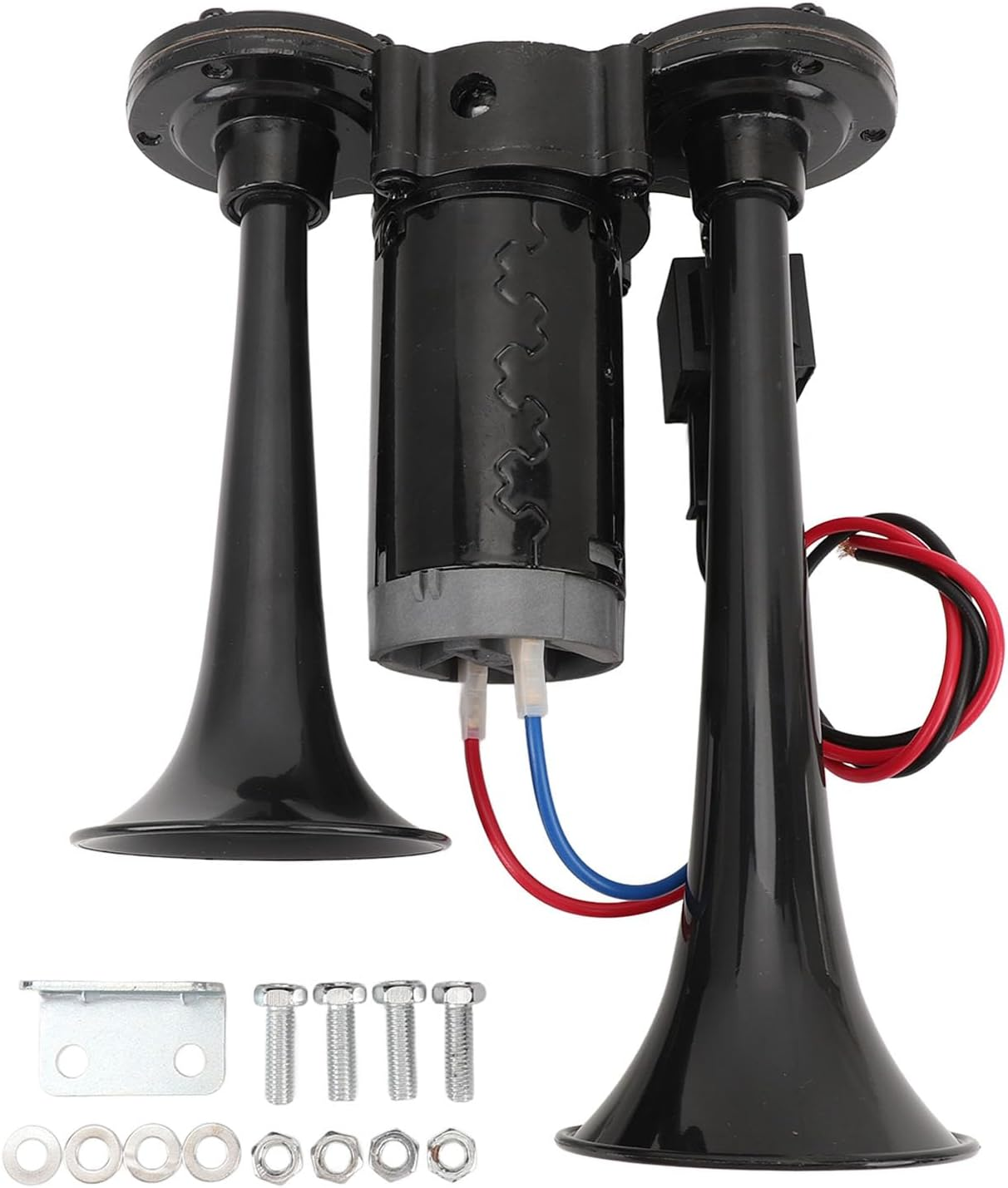 Super Loud Air Horn, DC24V 130Db Dual Trumpet Air Horn Kit, 0.08Mpa - 0.13Mpa Air Pressure Car Train Horns for Any 24V Vehicle Trucks Car or SUV, Easy Installation image number 4