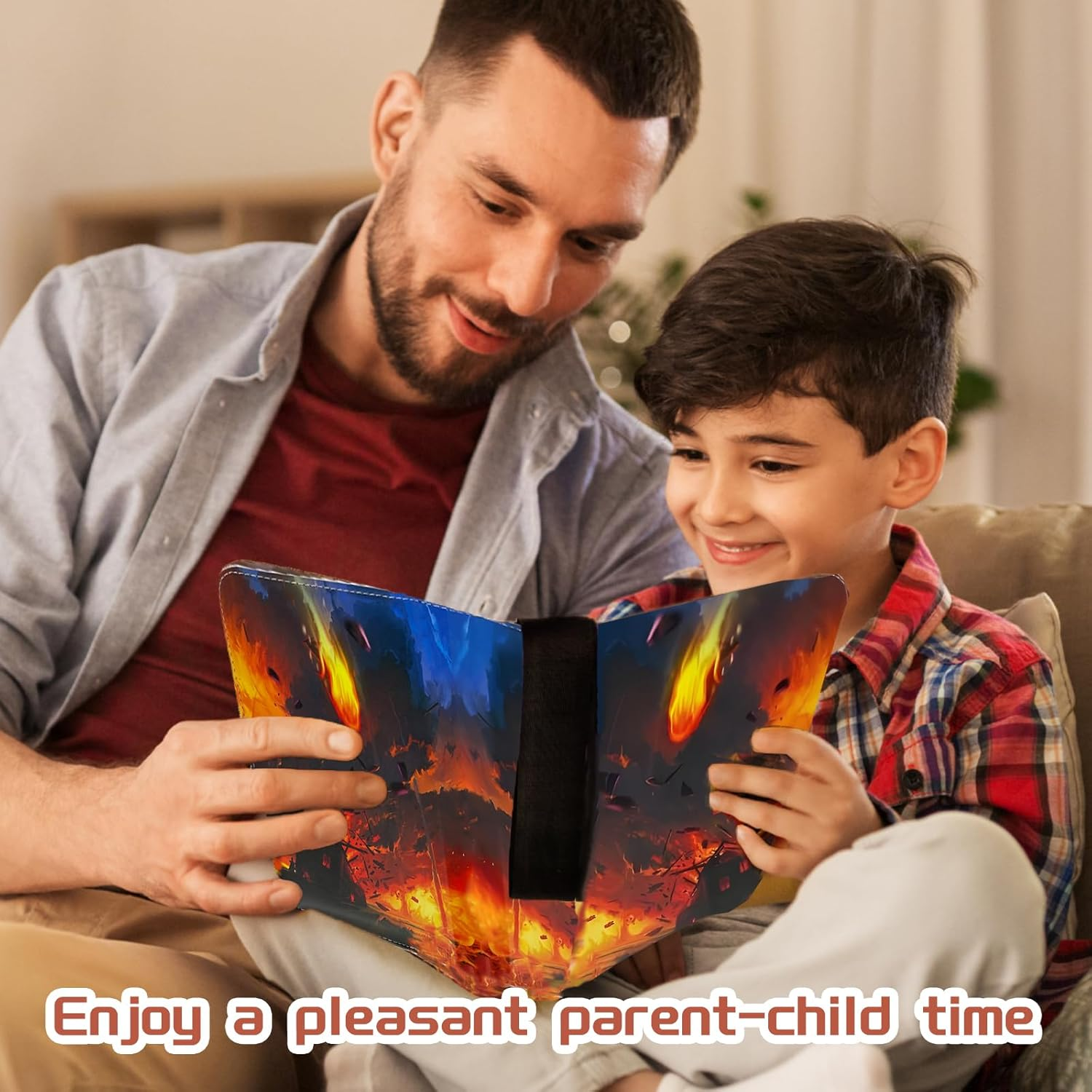 Trading Card Binder, Cards Holder 400 Pockets Card Folder with Zipper 50 Pages Removable Sleeves for Card Collection, Game Boy Girl Birthday Gifts Cool Loose-Leaf