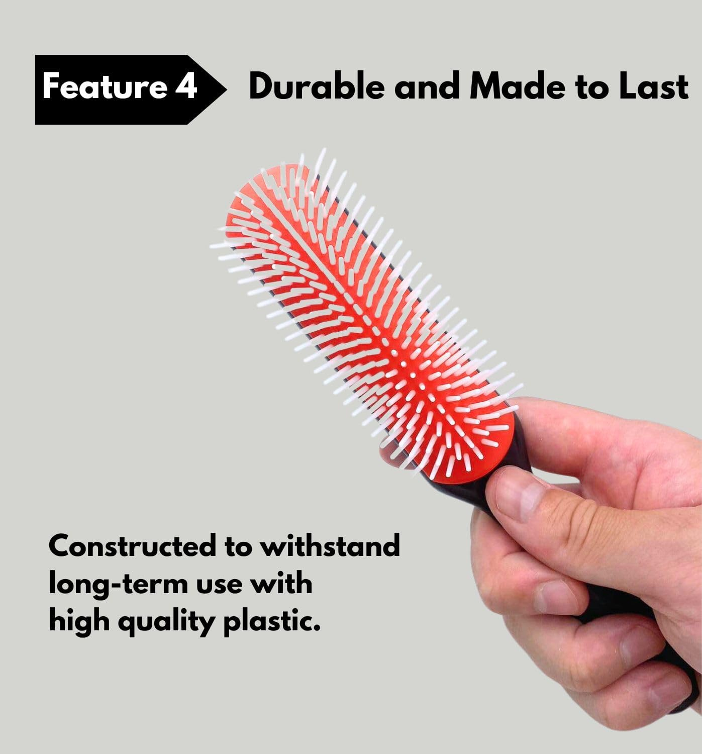 MDSTYLE Hair Brush for Curly, Thick, Wavy and Coily Hair - Curl Defining, Detangling, Styling, Blowdrying, Shaping - 9 Row Detangler Brush for Women and Men - Dry or Wet (Black Small 1Pc)