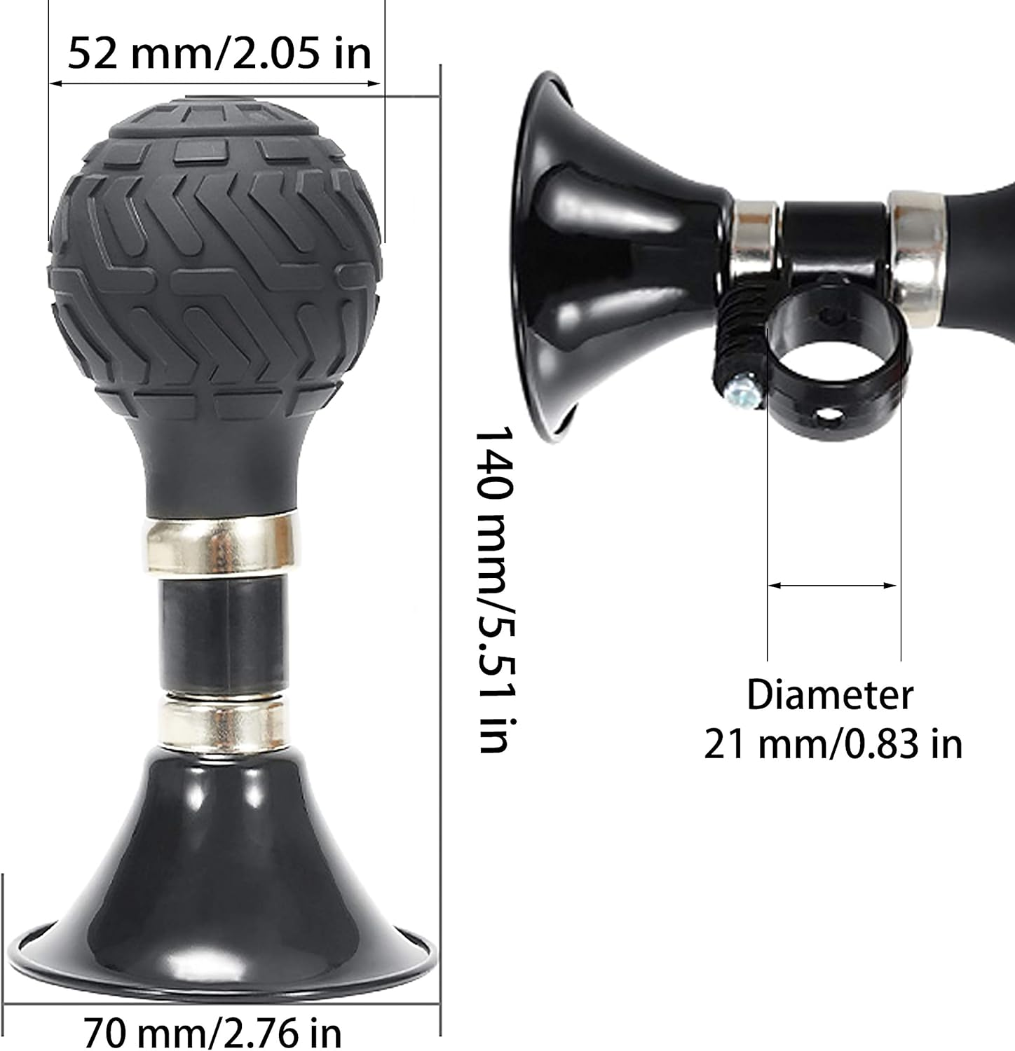 KEWAYO Disney Cars Horn, Classic Clown Bugle Horn Metal Bike Horn Bicycle Bell for Vehicles Golf Cart, High-Decibel Horn image number 4