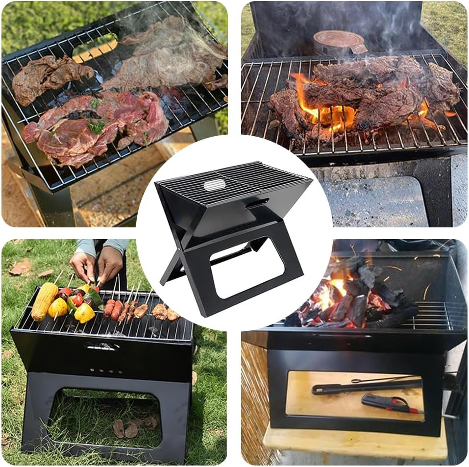 Portable BBQ Kabob Grill, Folding Iron Roast Rack, Lightweight Barbecue Charcoal Grill, Suitable for Outdoor Grilling Cooking Camping Hiking Picnics Tailgating Backpacking Party ﻿ ﻿ image number 4