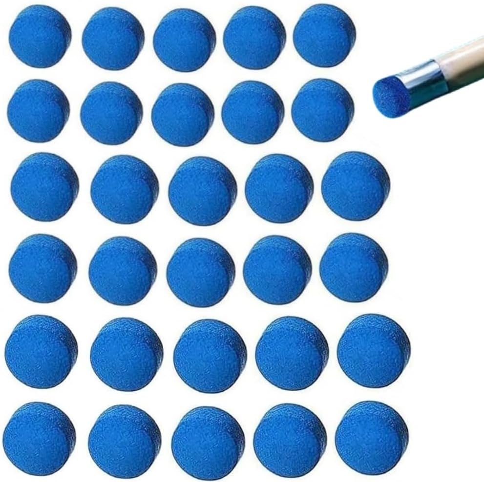 Billiard Pool Cue Tips, 30 Pcs Premium Pool Billiard Cue Tips Replacement Kit,10 Mm 12 Mm 13 Mm Replacement Tips for Pool Cues & Snooker Accessories,With Storage Box