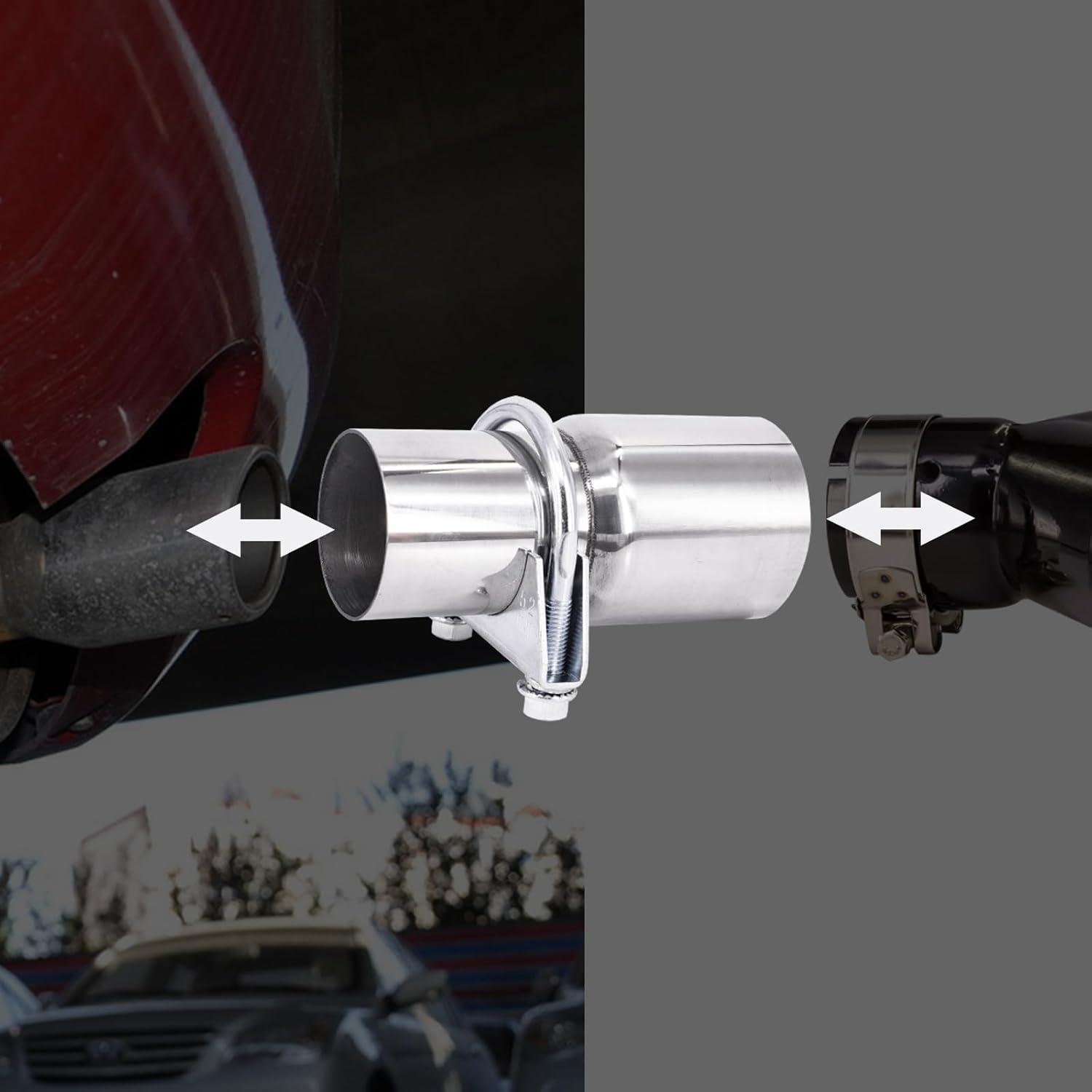 Pack of 2 M8 Pipe Clamp Diameter 52-80 Mm Special Clamp for Exhaust Pipe U-Shaped Galvanised Pipe Clamp (52 Mm) image number 1