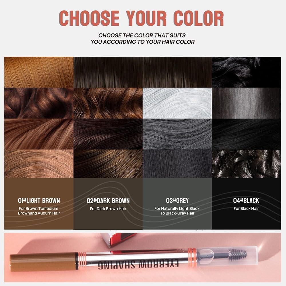 2-In-1 Brow Pen and Sealing Brow Gel, 3D Microblading Eyebrow Pen Waterproof with 4 Fork Tip & Precise Brow Brush,24H Smudge-Proof 3D Hair-Like Strokes, All-Day Lasting (02#Dark Brown)