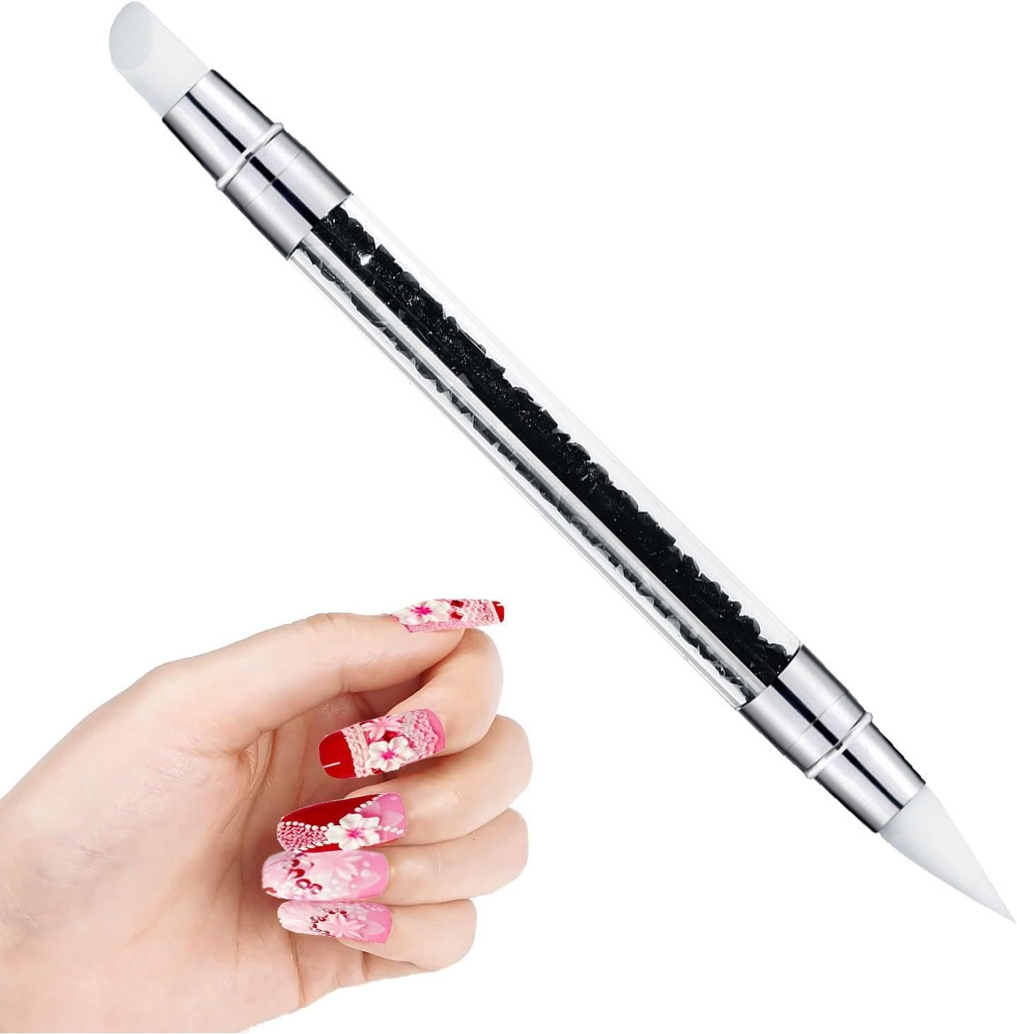 Silicone Nail Tool, Silicone Nail a Rt Brush, D Ual Tipped Nail a Rt Brushes, Silicone Nail a Rt Sculpture Pen, Nail Polish Carving Pen, Nail a Rt Brush for Salon Use and D IY Nail a Rt - 2 image number 4