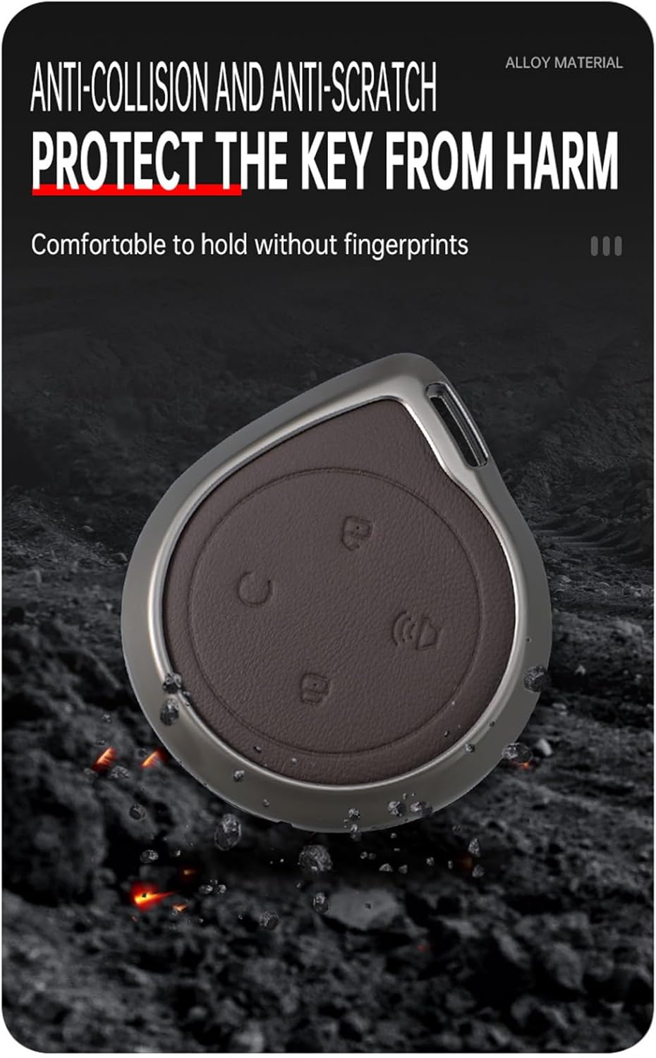 Ontto Alloy Leather Key Fob Cover Fit for GWM POER Cannon Alpha Great Wall Pickup Truck 2025 2024 2023 Remote Key Shell Case Keyring Key Holder Bag Keychain Accessories