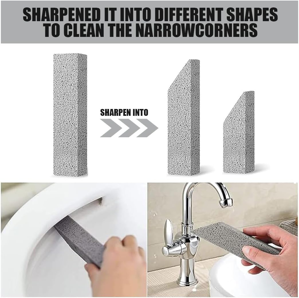 10 Pack Pumice Stone Toilet Bowl Cleaner Pumice Stick Cleaner for Removing Toilet Bowl Ring, Bath, Household, Kitchen (Grey)