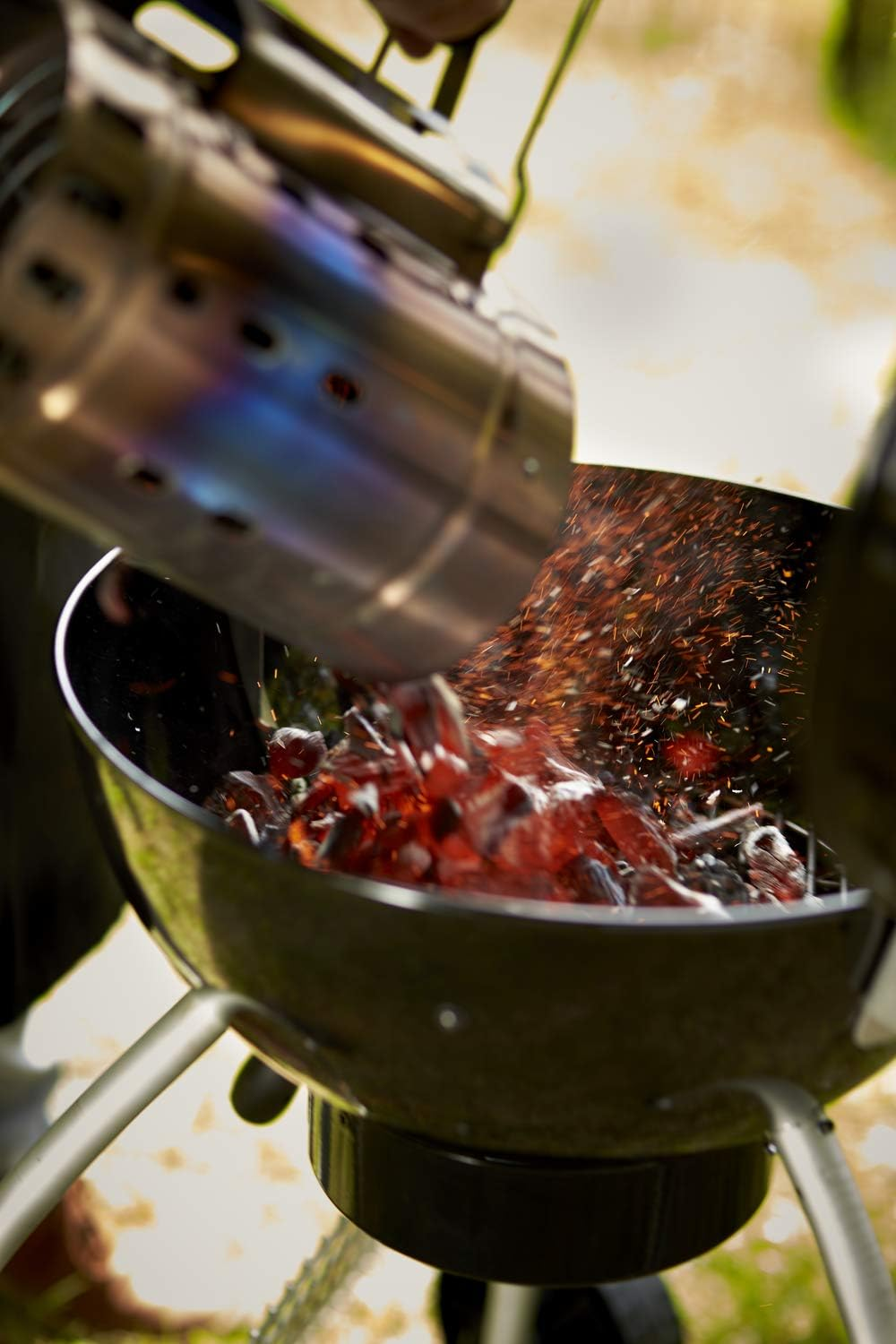 R&ouml;sle Stainless Steel BBQ Grill Weather Proof Cover Charcoal Starter Chimney Silver image number 3