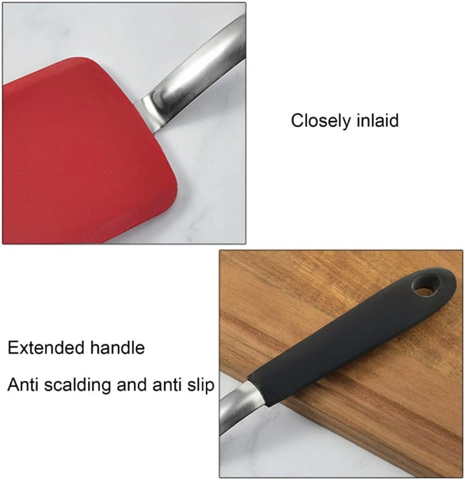 Cooking Utensils Set Silicone Spatula Kitchen Utensil Gadgets Non-Stick Tools Cooking Utensils Closely Inlaid Shovel for Nonstick Cookware for Kitchen Accessories image number 1
