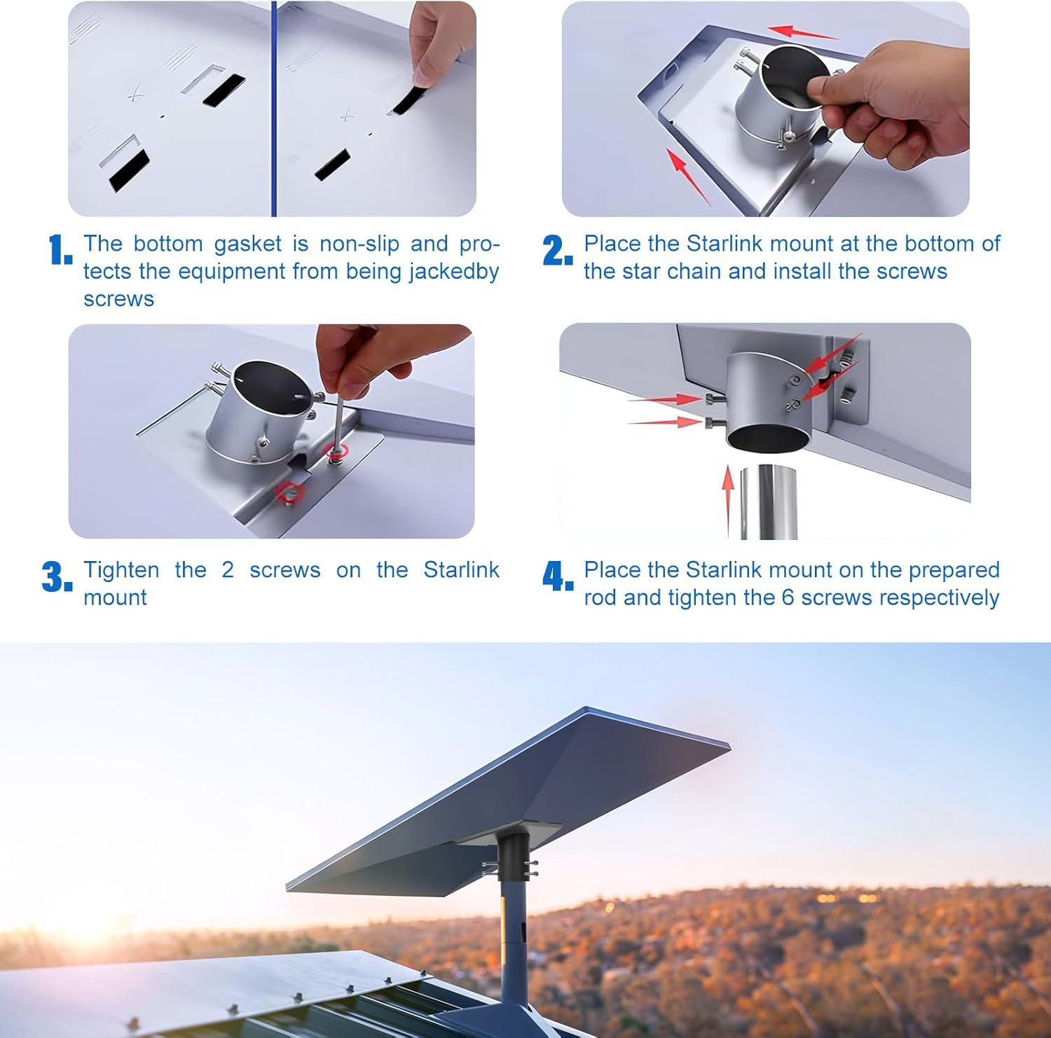 Starlink Gen 3 Pipe Adapter, Starlink Gen 3 Bracket, Starlink Pipe Adapter