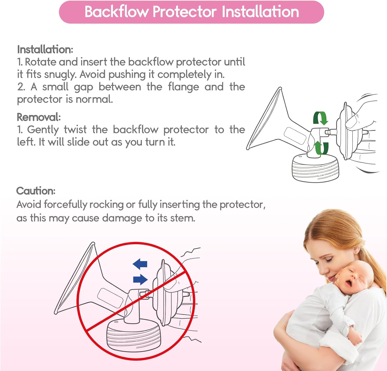 Breast Pump Parts，Replacement Pump Parts for Spectra S1/S2/9 Plus, Not Original Accessories, Flange Inserts Kits Sets(24Mm*2) image number 4