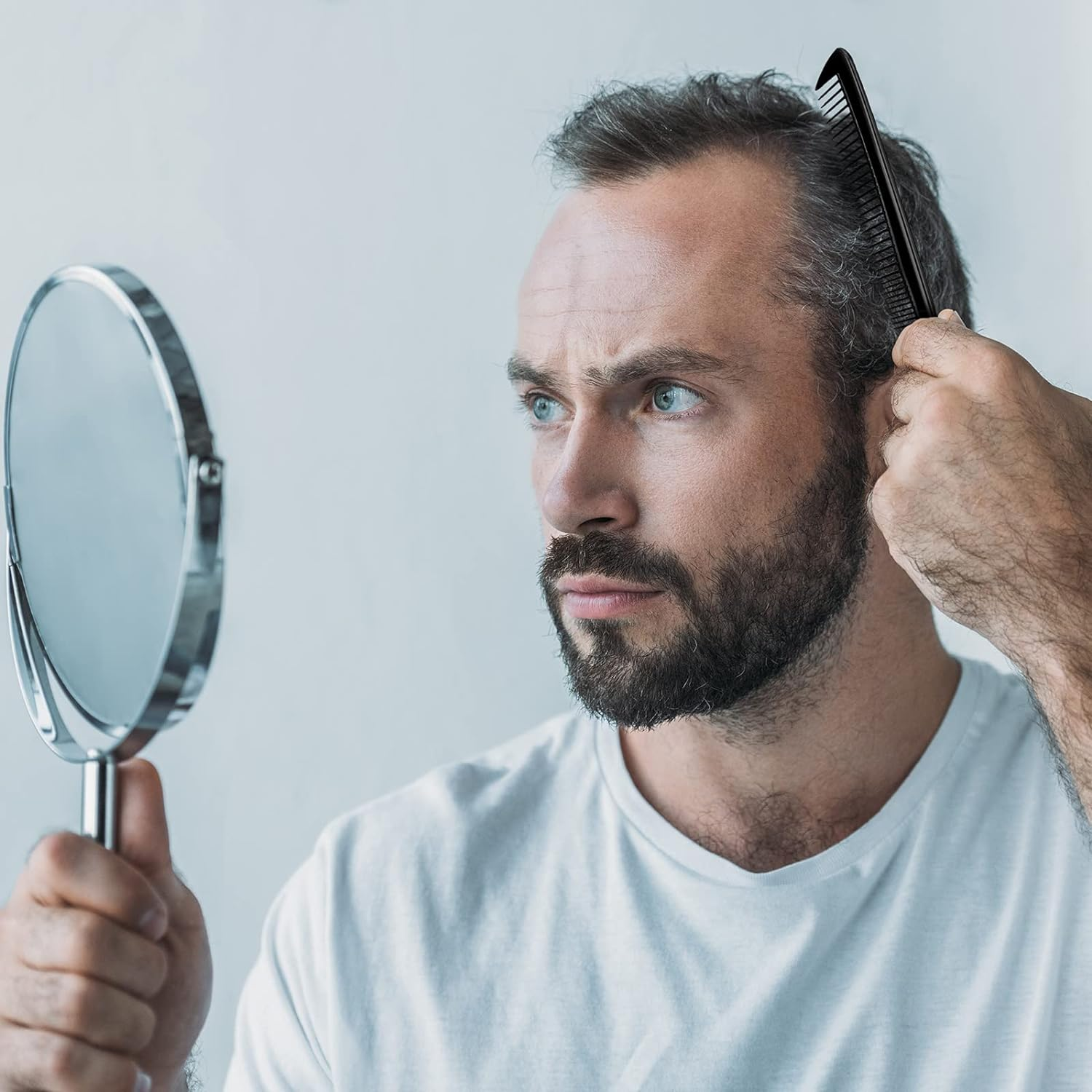 Vesici 100 Packs Combs Bulk Individually Wrapped Multicolor Disposable Travel Comb Bulk Hair for Hotel Small Combs Homeless Shelter Church(Multicolor) - Black,Blue image number 3