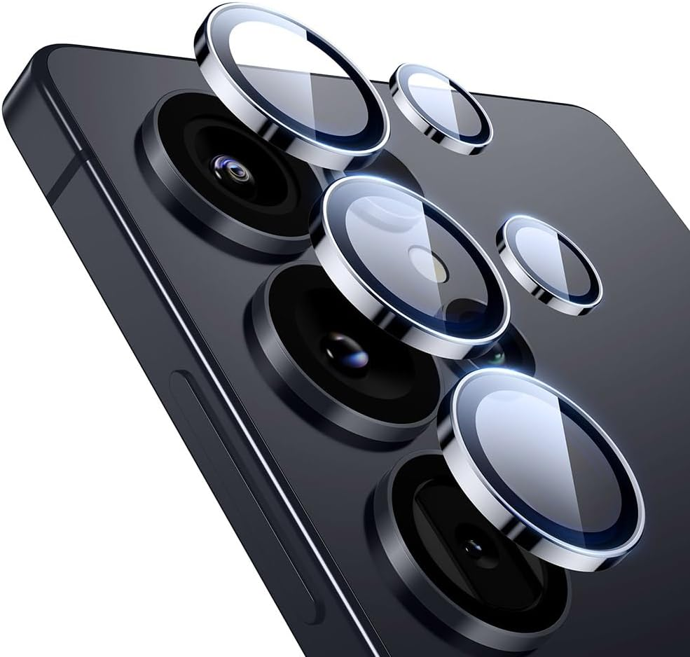 ESR for Samsung Galaxy S25 Ultra Camera Lens Protector, Individual Lens Protectors, Scratch-Resistant Ultra-Thin Tempered Glass with Aluminum Edging, Galaxy S25 Ultra Case Friendly, 2 Sets, Black