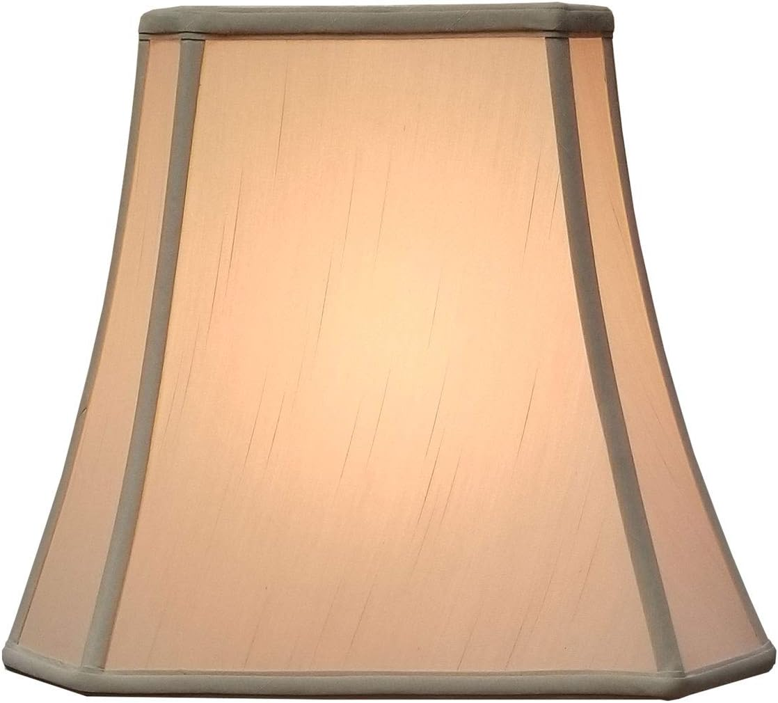 Royal Designs Rectangle Cut Corner Lamp Shade - Beige - (5 X 6.5) X (8 X 12) X 10