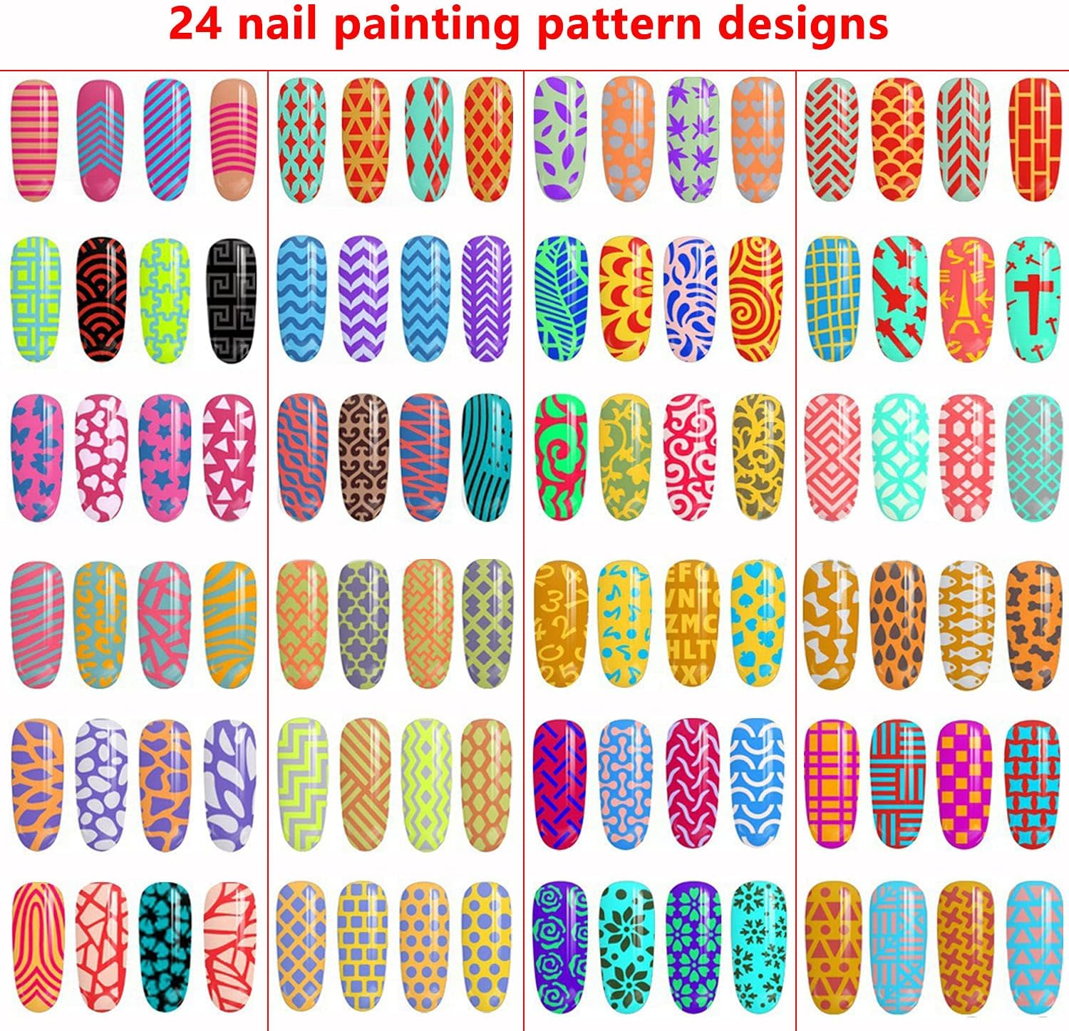 24 Sheets Laser Nail Art Stickers, Holographic Glitter Nail Art Decals Design Flowers Leaf Heart Line Nail Supplies for Women Manicure Tips Decoration Nail Painting Nail Powder Styling Decoration image number 4