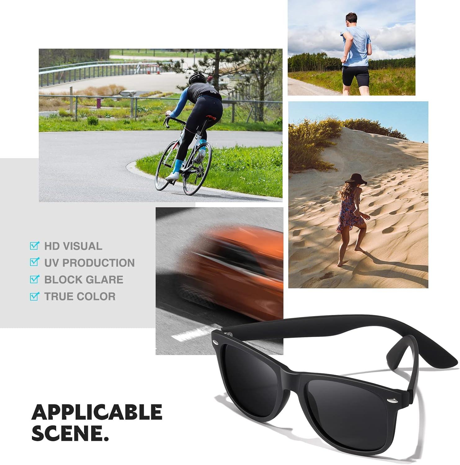 Sunglasses for Women Men- Polarized Sun Glasses Womens Mens Retro Mirror Lens for Driving Fishing UV400 image number 3