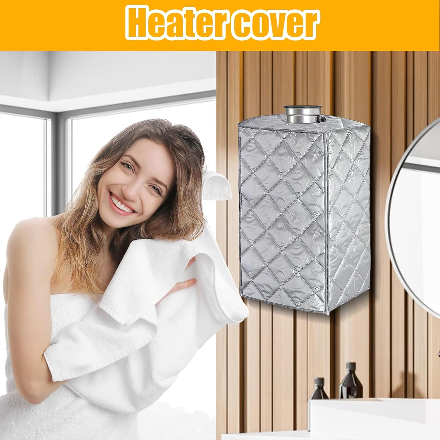 Water Heater Cover, Thickened Enclosure Protective, Water Heater Protective Cover, for Winter Fall Rain Dust Leaves Indoor Patio Poolside Restaurant Wedding image number 2