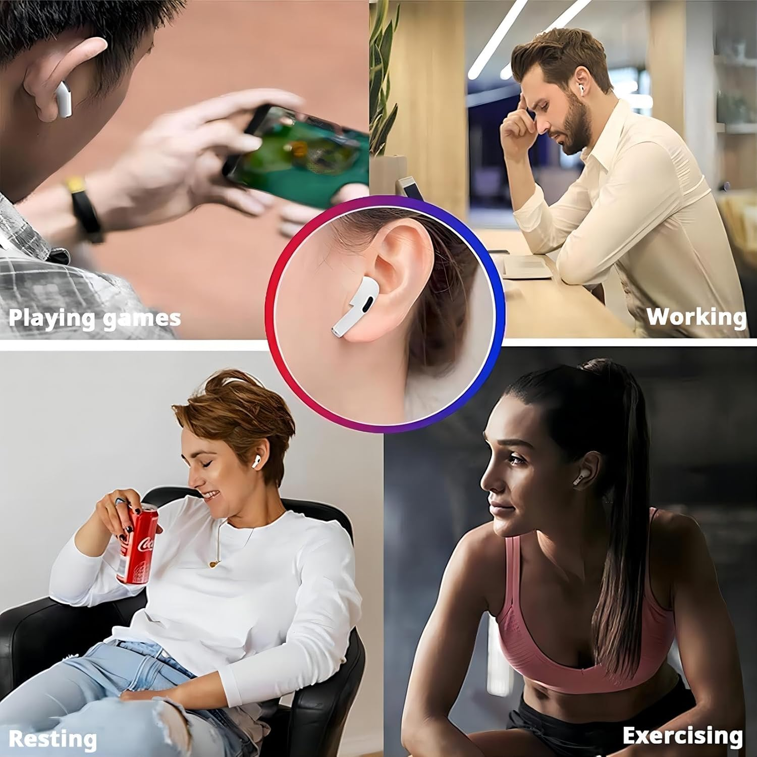 4 Pair Replacement Ear Tips for 2025 Airpods Pro 3 with 2 Pieces 3 In1 Cleaning Pen, White Silicone Ear Tips with Portable Storage Box (White 4Pairs-M) image number 5