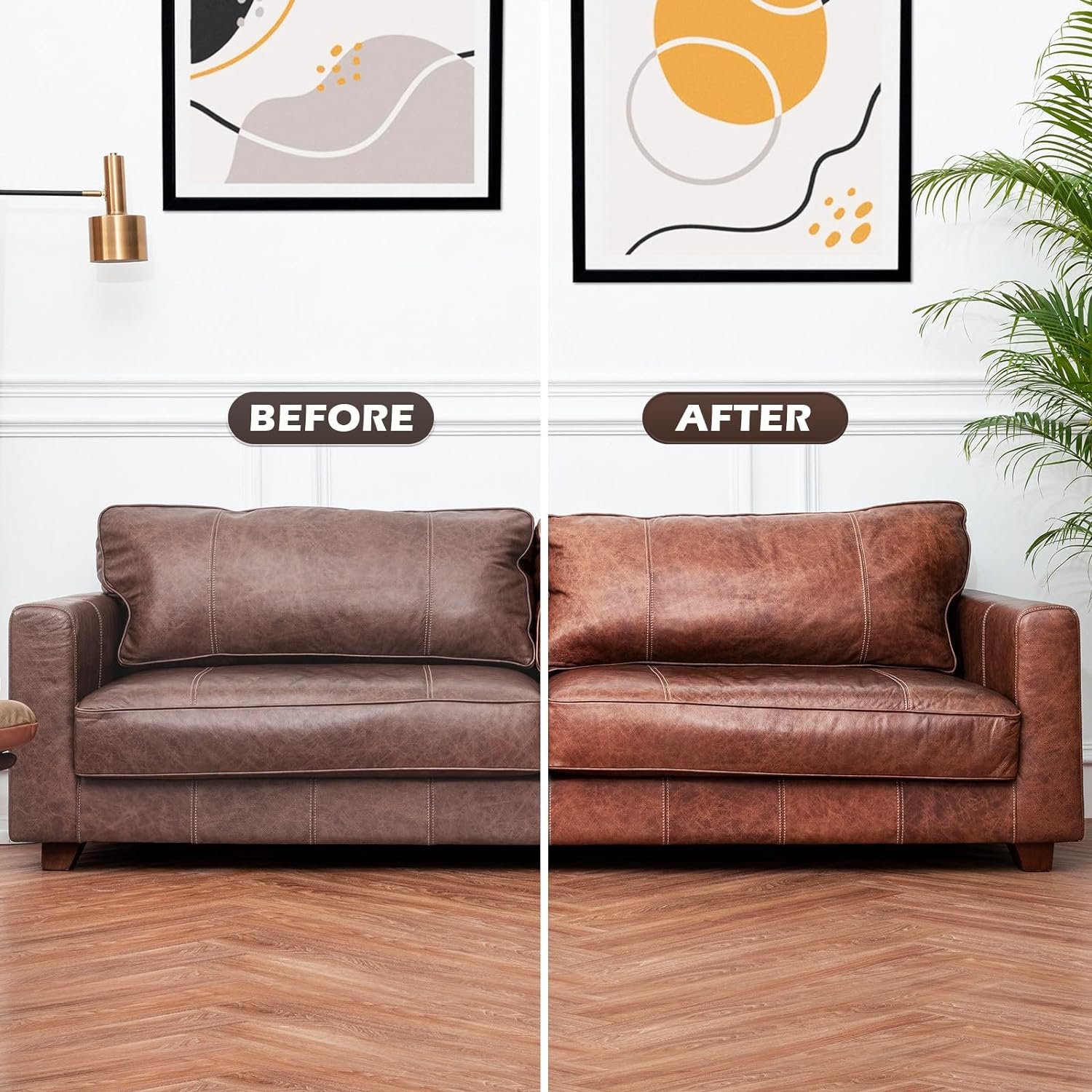 DEWEL Leather Repair Set Red Brown 200 G Car Leather Care Leather Colour Balm Faux Leather Repair Kit for Leather Restoration Cracks Holes of Sofas Cars Jackets Shoes image number 6