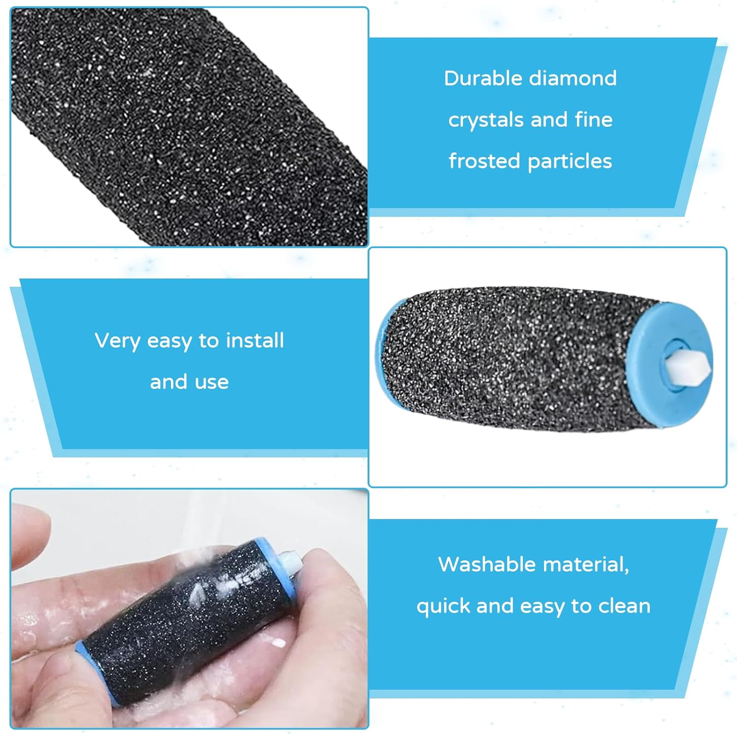 Callus Remover Replacement Rollers, for Callus Remover, Replacement Rollers for Pedicure, Pedicure, Foot Care Set, Pack of 5 image number 4