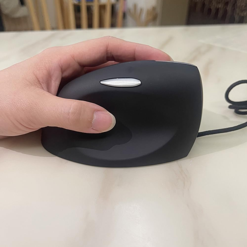 Luolaproject Wired Left Handed Ergonomic Mouse, Reduce Wrist Strain Handshake Optical Vertical Mouse, Compatible with Laptop, Desktop, Windows, Mac image number 1