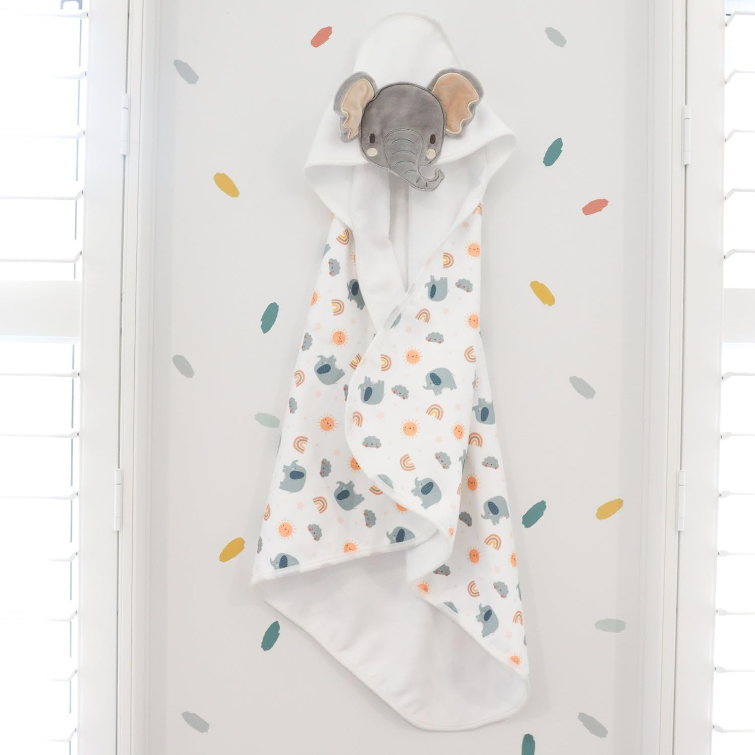 Splosh Baby Elephant Hooded Towel, Grey